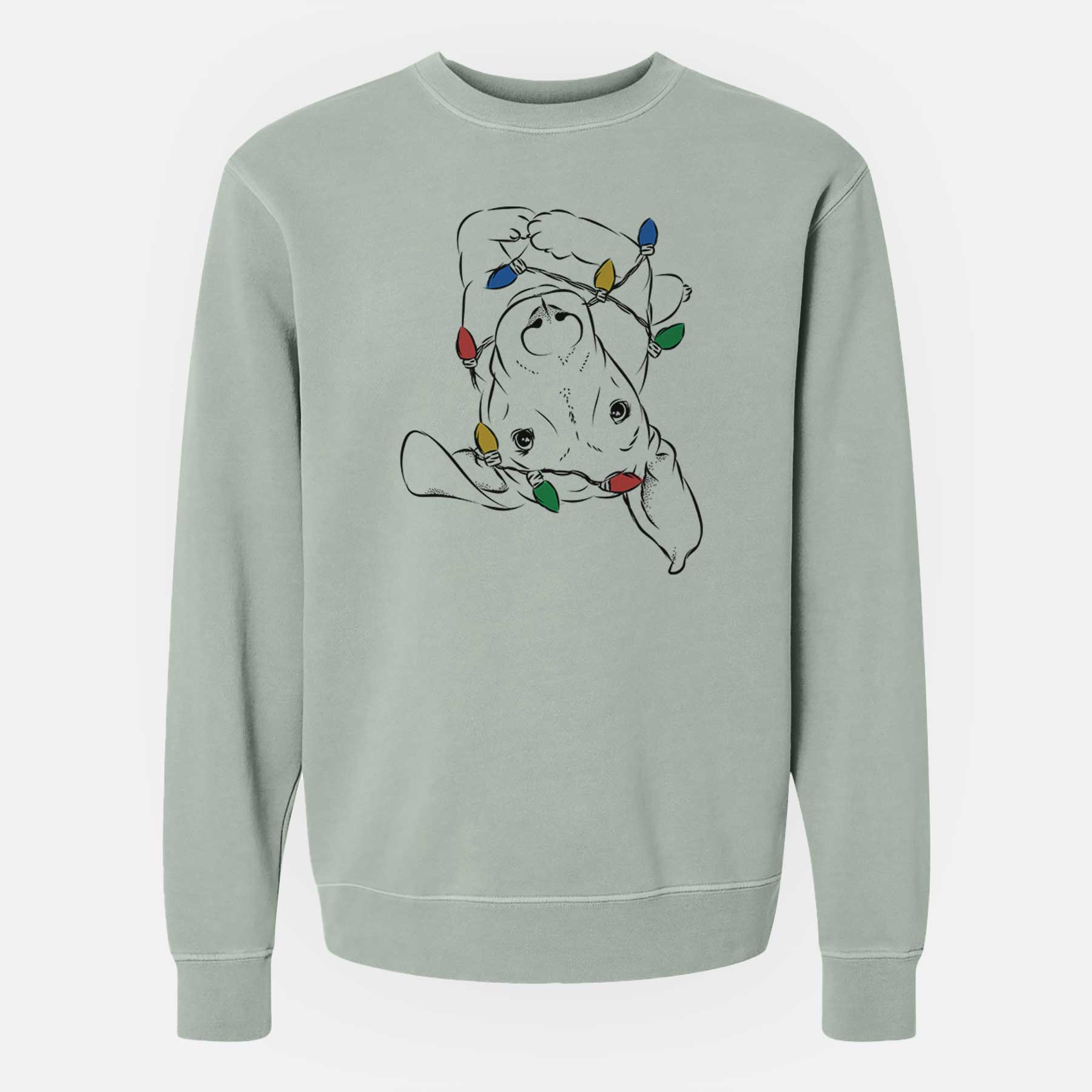 Christmas Lights Eloise the Mixed Breed - Unisex Pigment Dyed Crew Sweatshirt