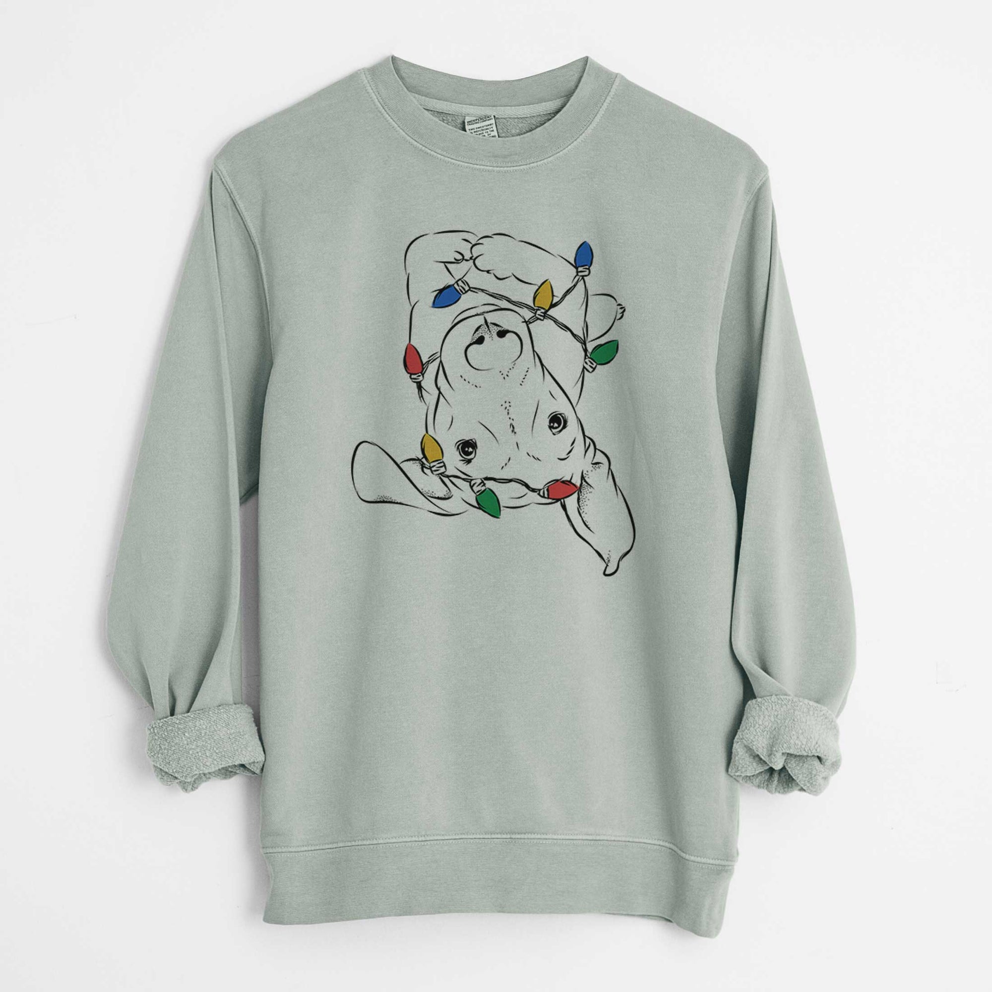 Christmas Lights Eloise the Mixed Breed - Unisex Pigment Dyed Crew Sweatshirt