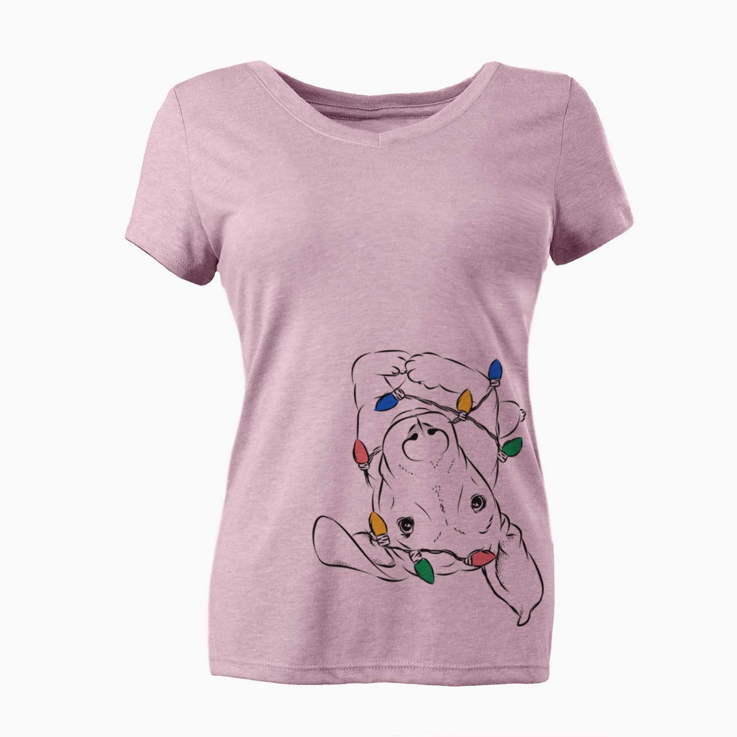 Christmas Lights Eloise the Mixed Breed - Women's V-neck Shirt