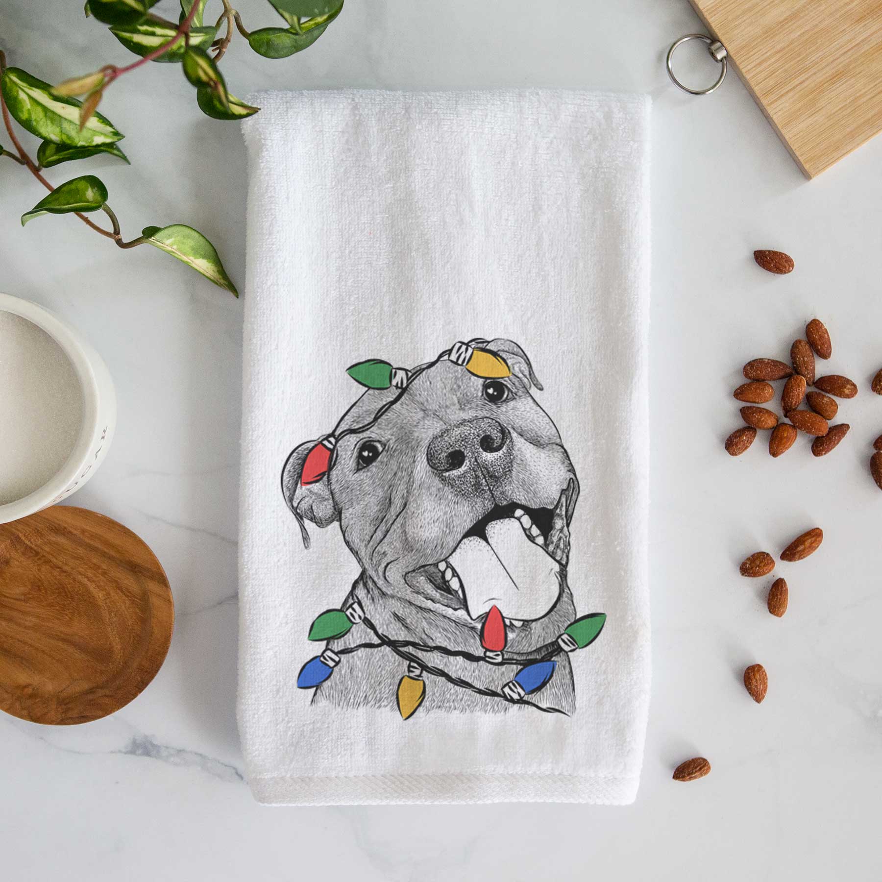 Eloise the Pitbull Mix Decorative Hand Towel