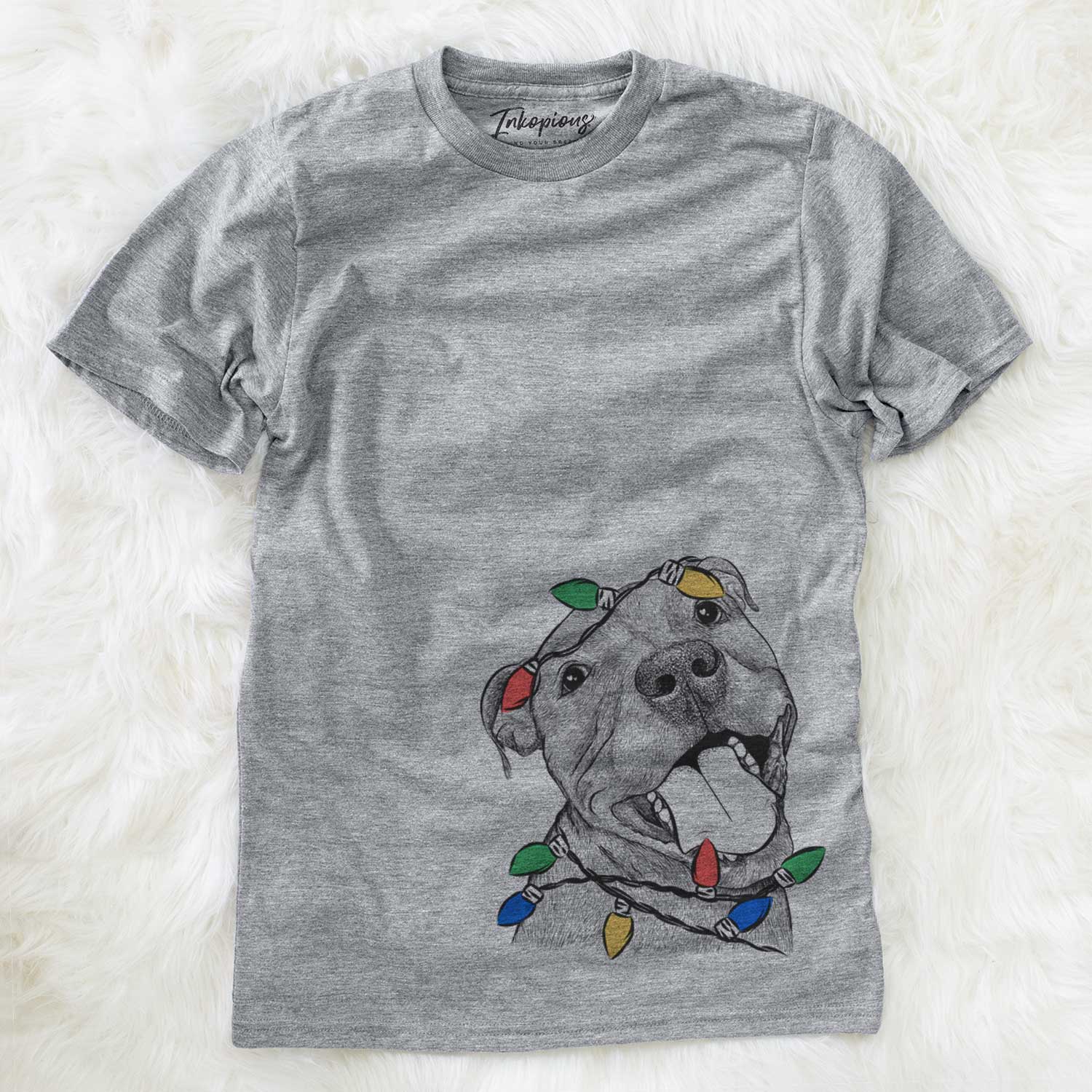 Christmas Lights Eloise the Pitbull Mix - Unisex Crewneck