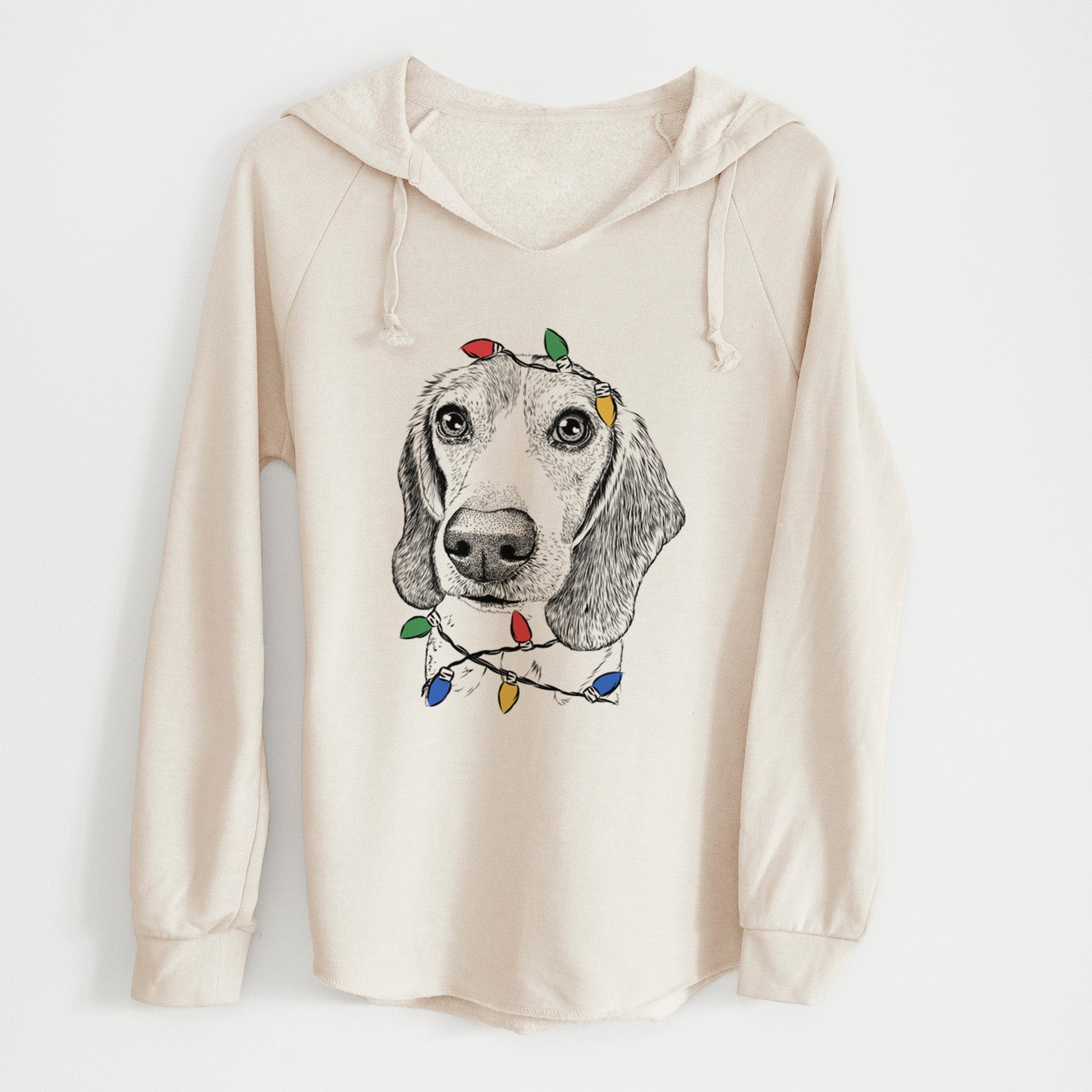 Christmas Lights Elvis the Bluetick Beagle - Cali Wave Hooded Sweatshirt