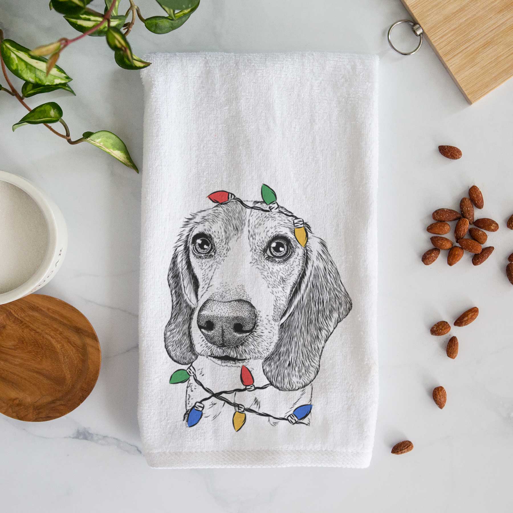 Elvis the Bluetick Beagle Decorative Hand Towel