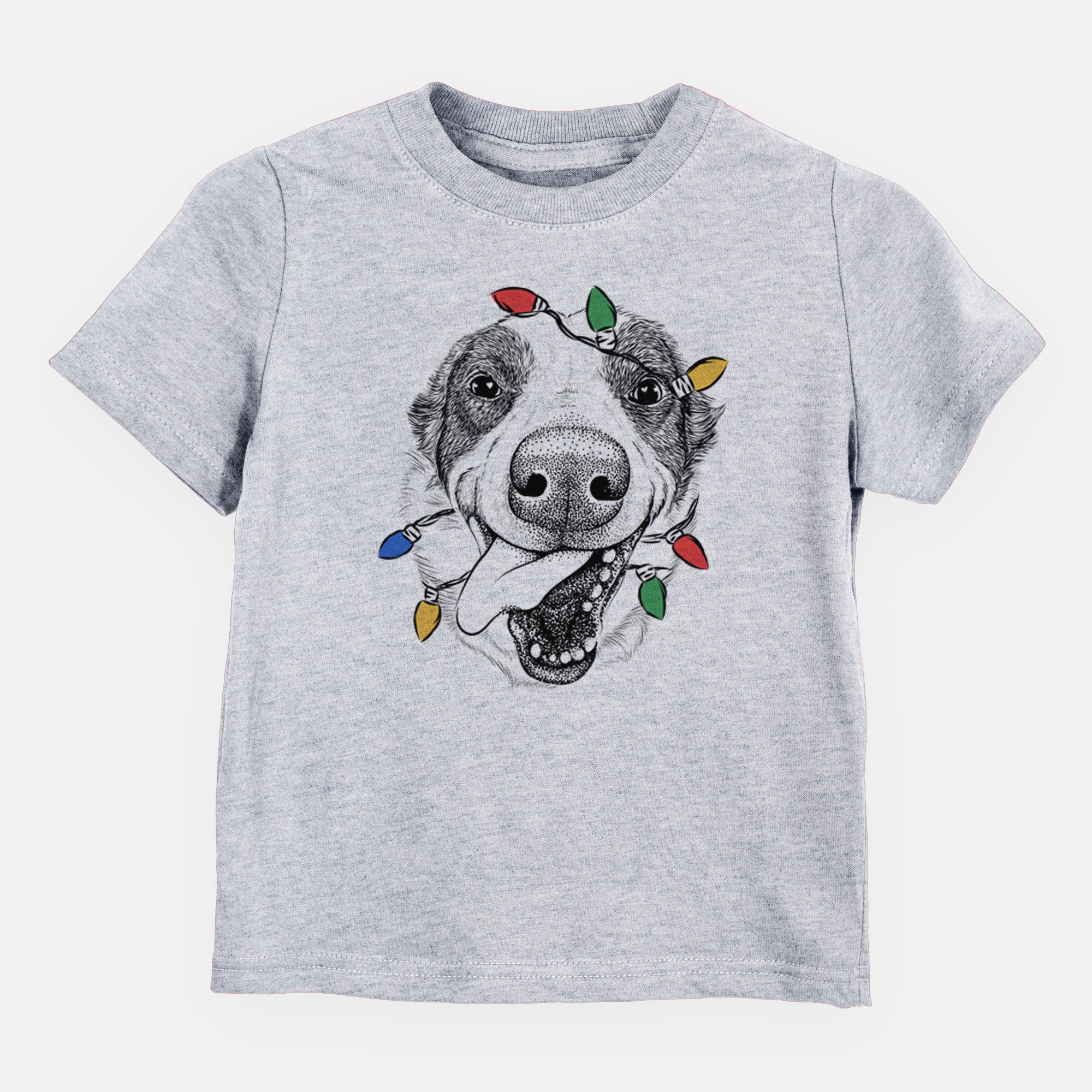 Christmas Lights Elwood the Border Collie - Kids/Youth/Toddler Shirt