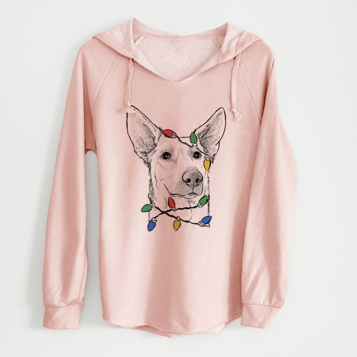 Christmas Lights Ember the Shepherd Mix - Cali Wave Hooded Sweatshirt