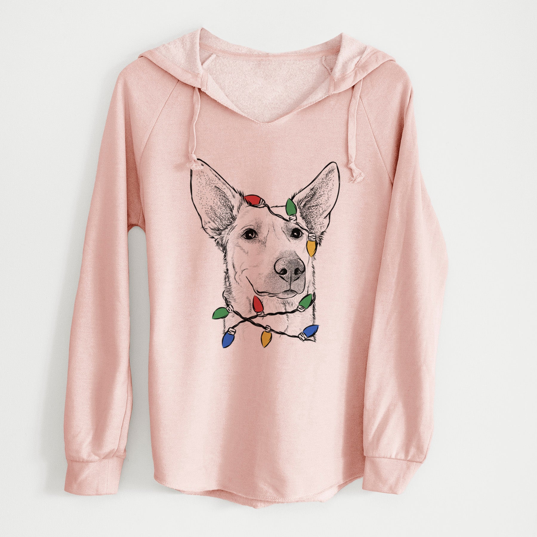 Christmas Lights Ember the Shepherd Mix - Cali Wave Hooded Sweatshirt