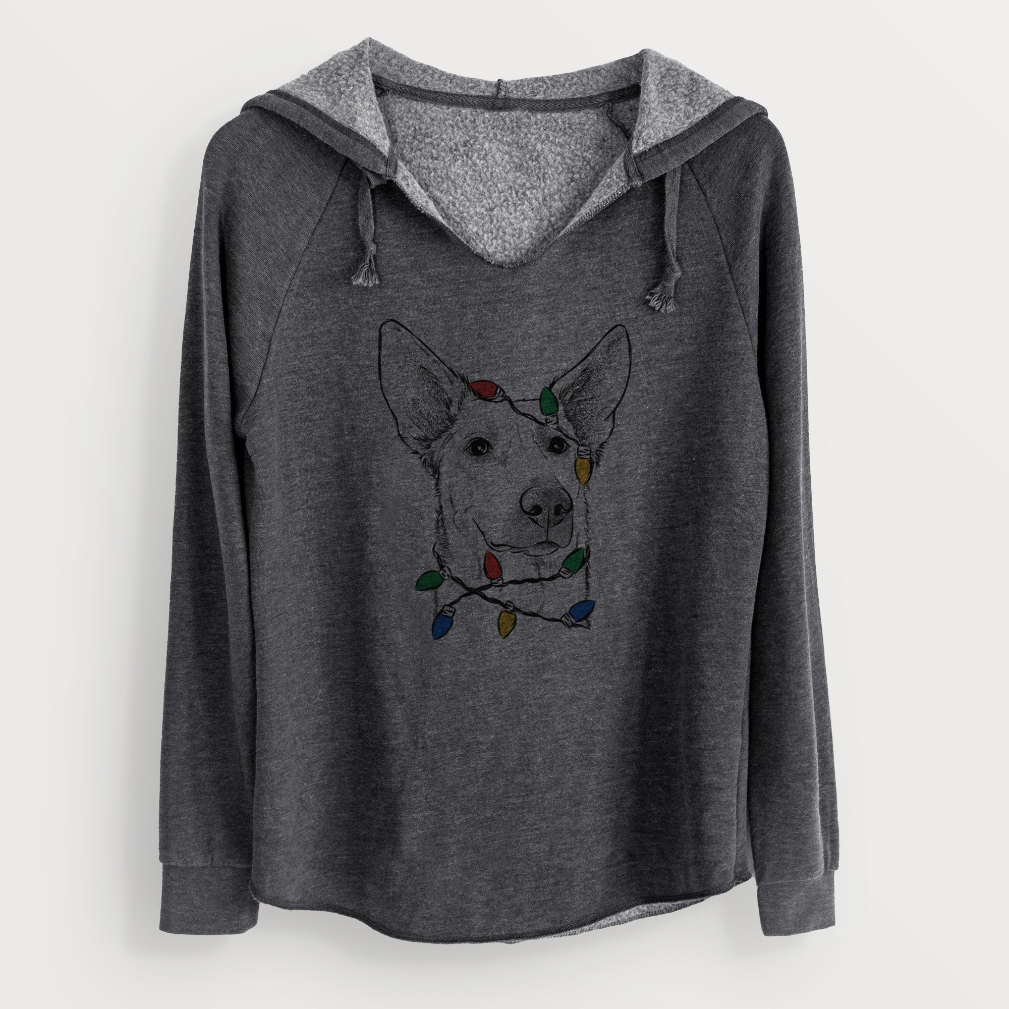 Christmas Lights Ember the Shepherd Mix - Cali Wave Hooded Sweatshirt