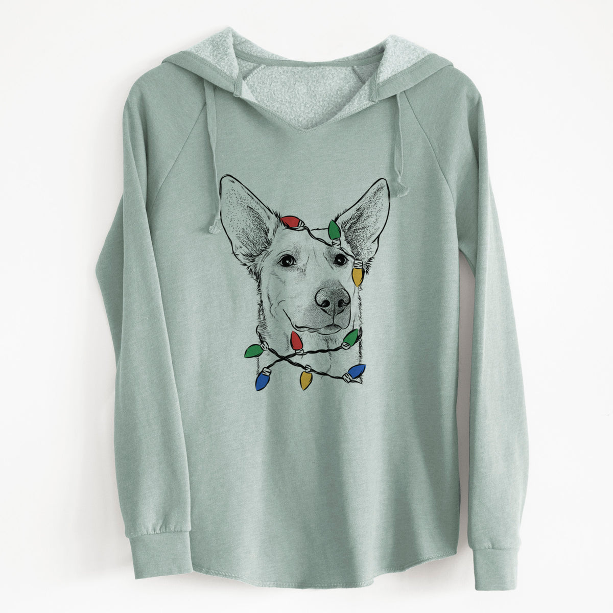 Christmas Lights Ember the Shepherd Mix - Cali Wave Hooded Sweatshirt