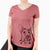 Christmas Lights Ember the Shepherd Mix - Women's V-neck Shirt