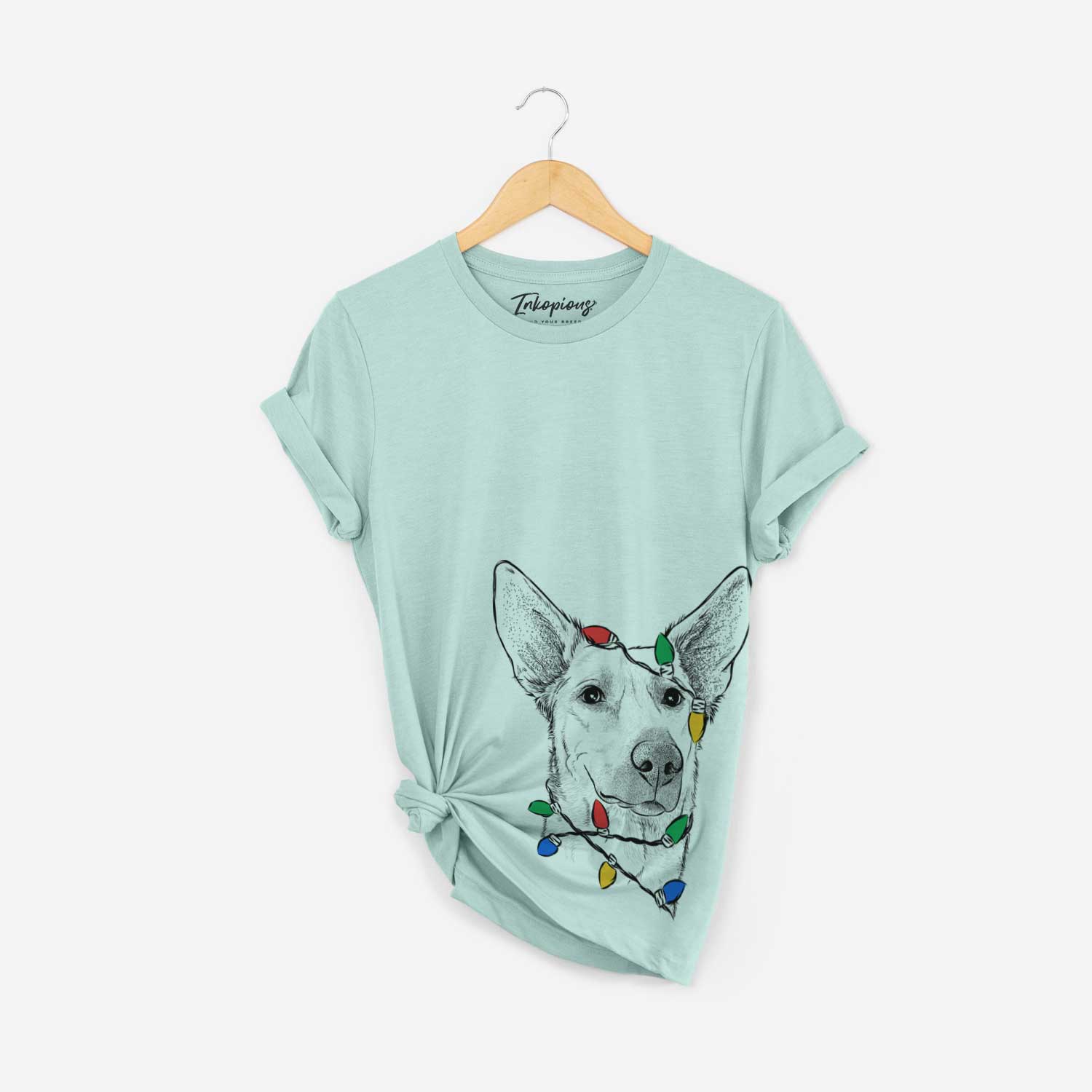 Christmas Lights Ember the Shepherd Mix - Unisex Crewneck