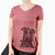 Christmas Lights Embyr the Mixed Breed - Women's V-neck Shirt