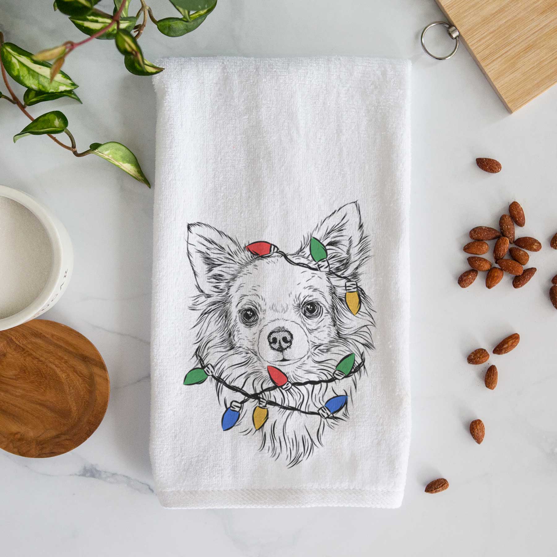 Emma the Longhaired Chihuahua Decorative Hand Towel