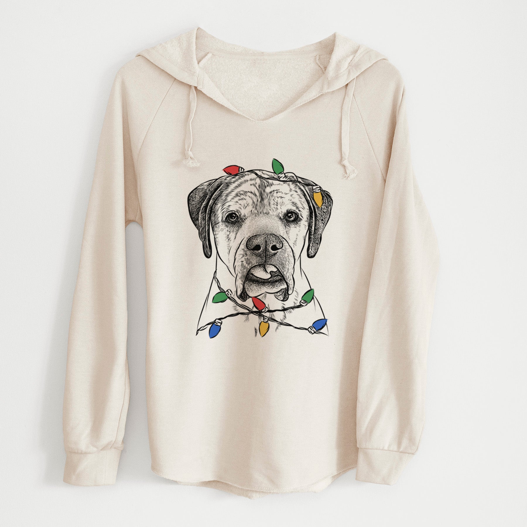 Christmas Lights Emma the English Mastiff - Cali Wave Hooded Sweatshirt