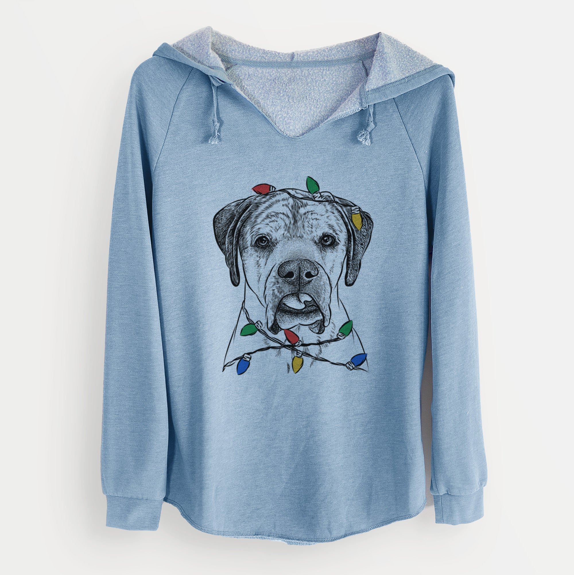 Christmas Lights Emma the English Mastiff - Cali Wave Hooded Sweatshirt