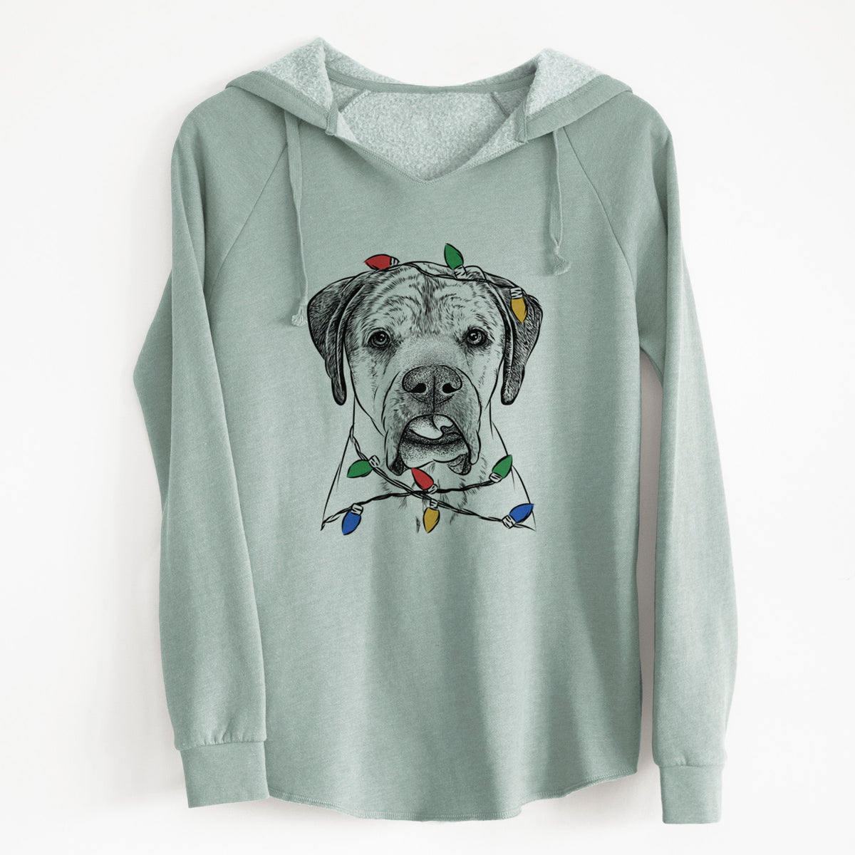 Christmas Lights Emma the English Mastiff - Cali Wave Hooded Sweatshirt