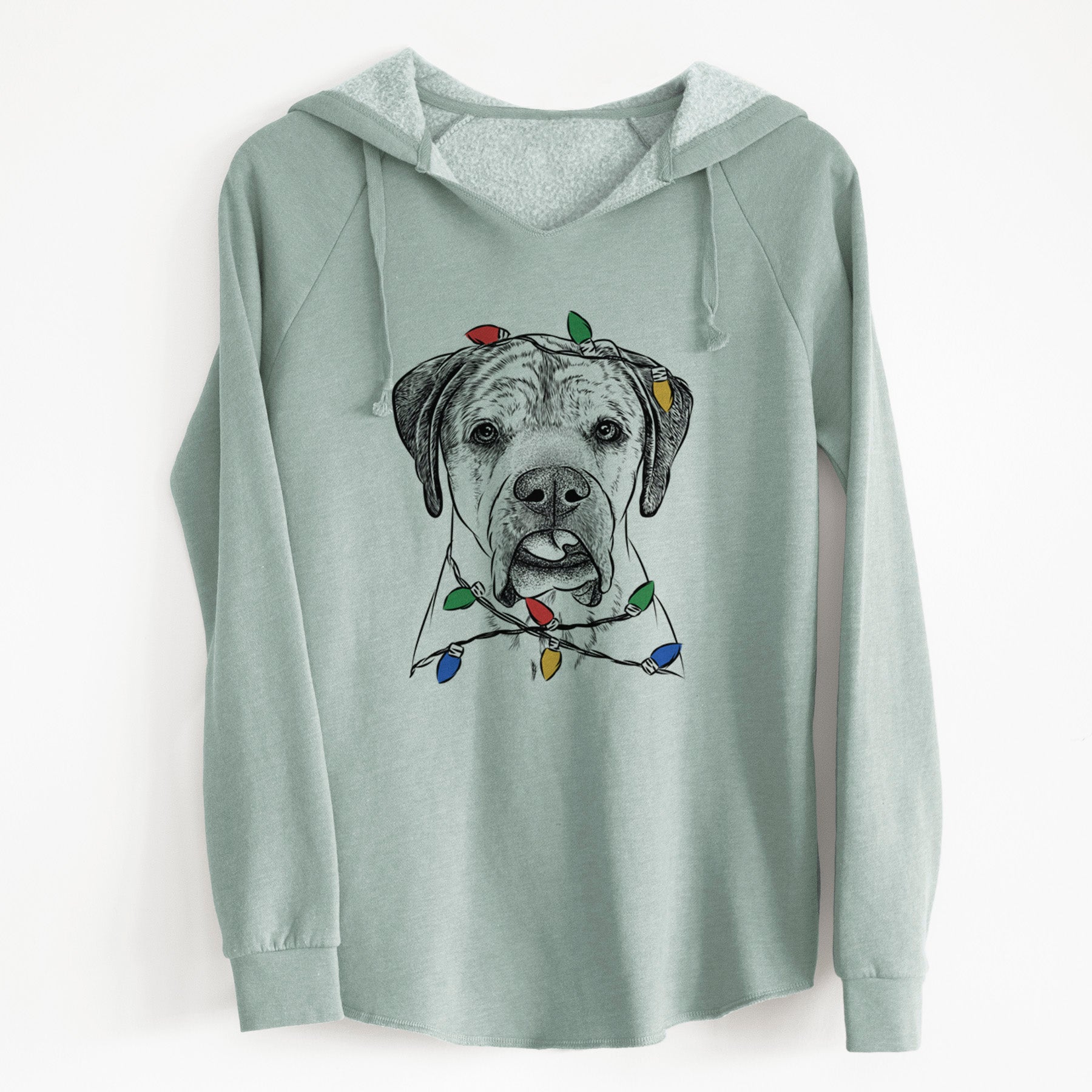 Christmas Lights Emma the English Mastiff - Cali Wave Hooded Sweatshirt