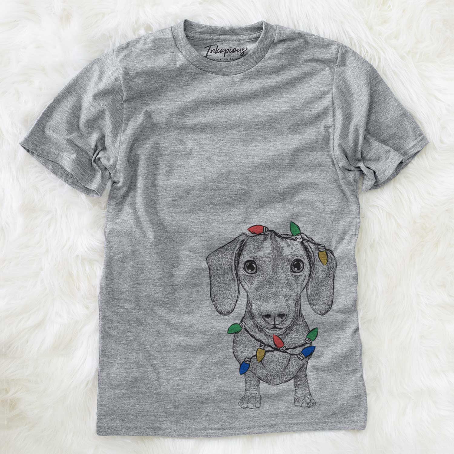 Christmas Lights Ernie the Mini Dachshund - Unisex Crewneck