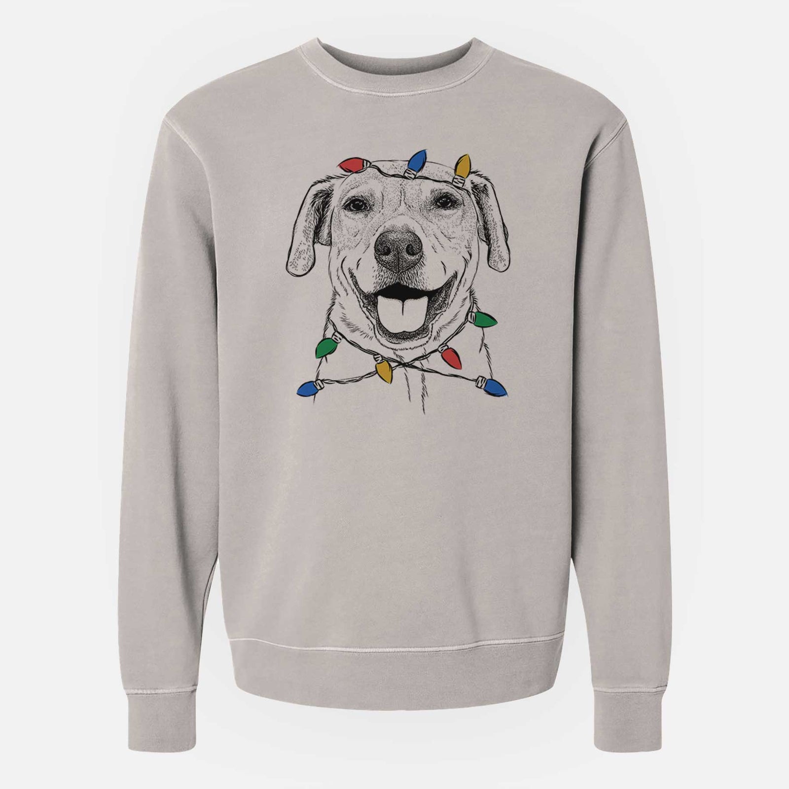 Christmas Lights Ernie the Mixed Breed - Unisex Pigment Dyed Crew Sweatshirt