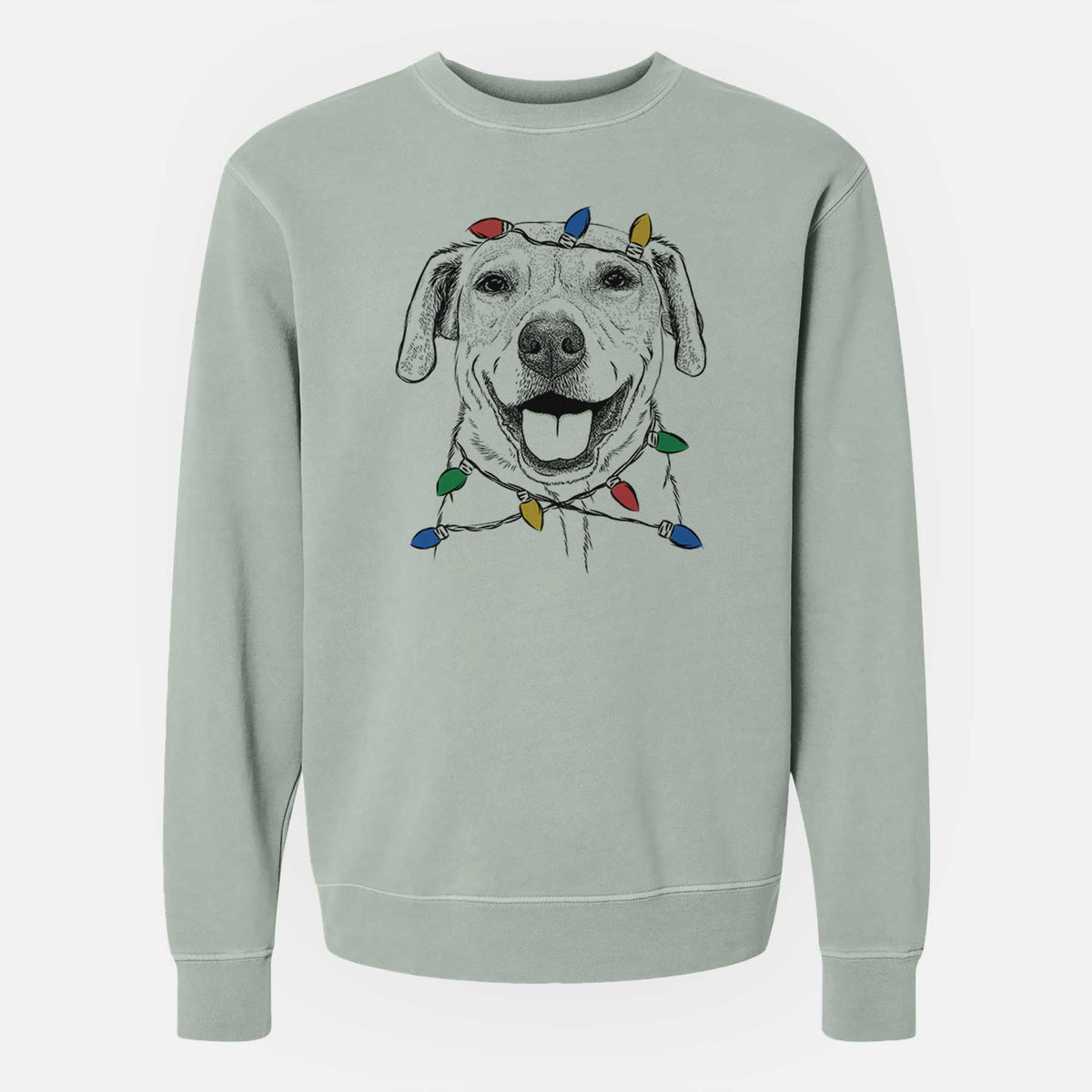 Christmas Lights Ernie the Mixed Breed - Unisex Pigment Dyed Crew Sweatshirt