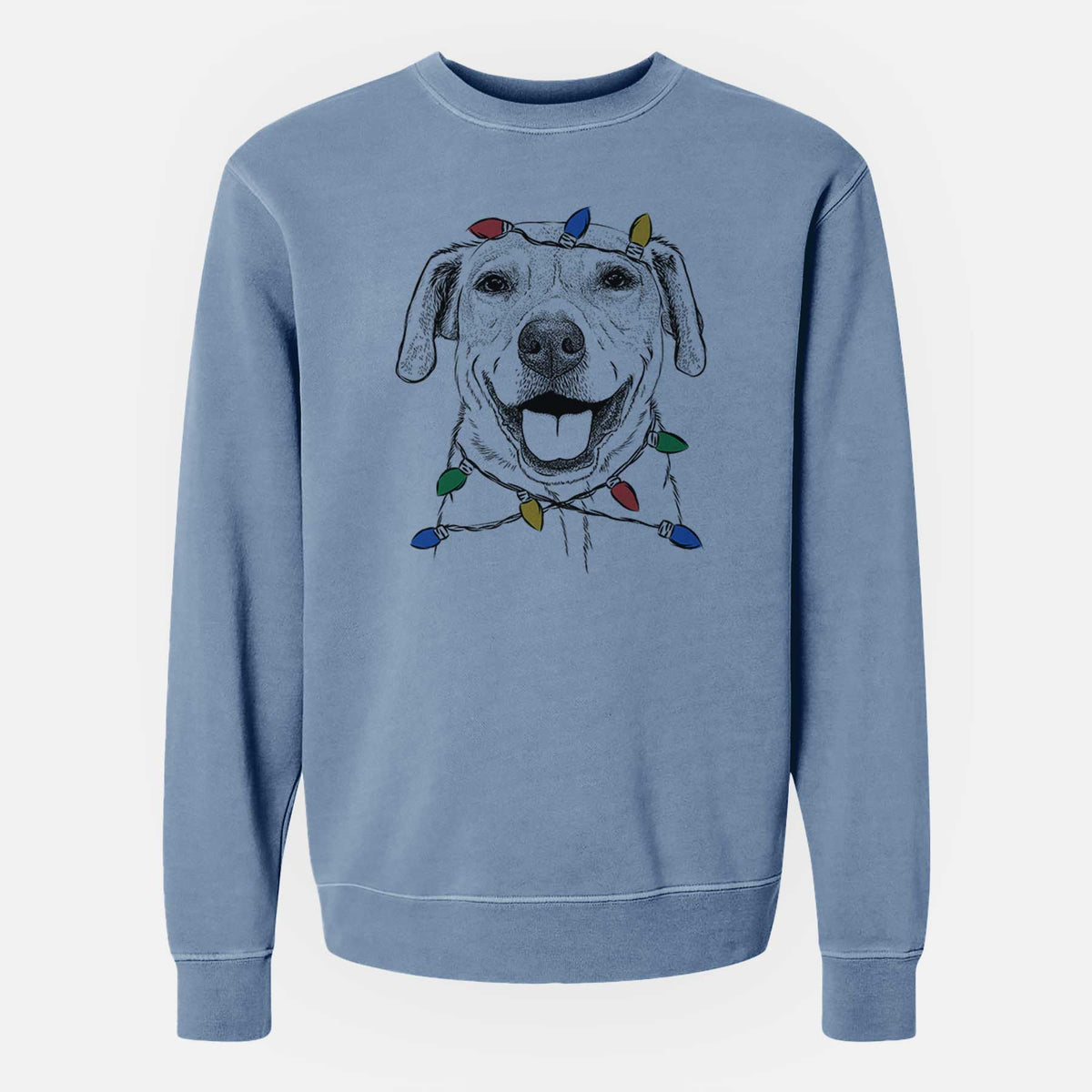 Christmas Lights Ernie the Mixed Breed - Unisex Pigment Dyed Crew Sweatshirt