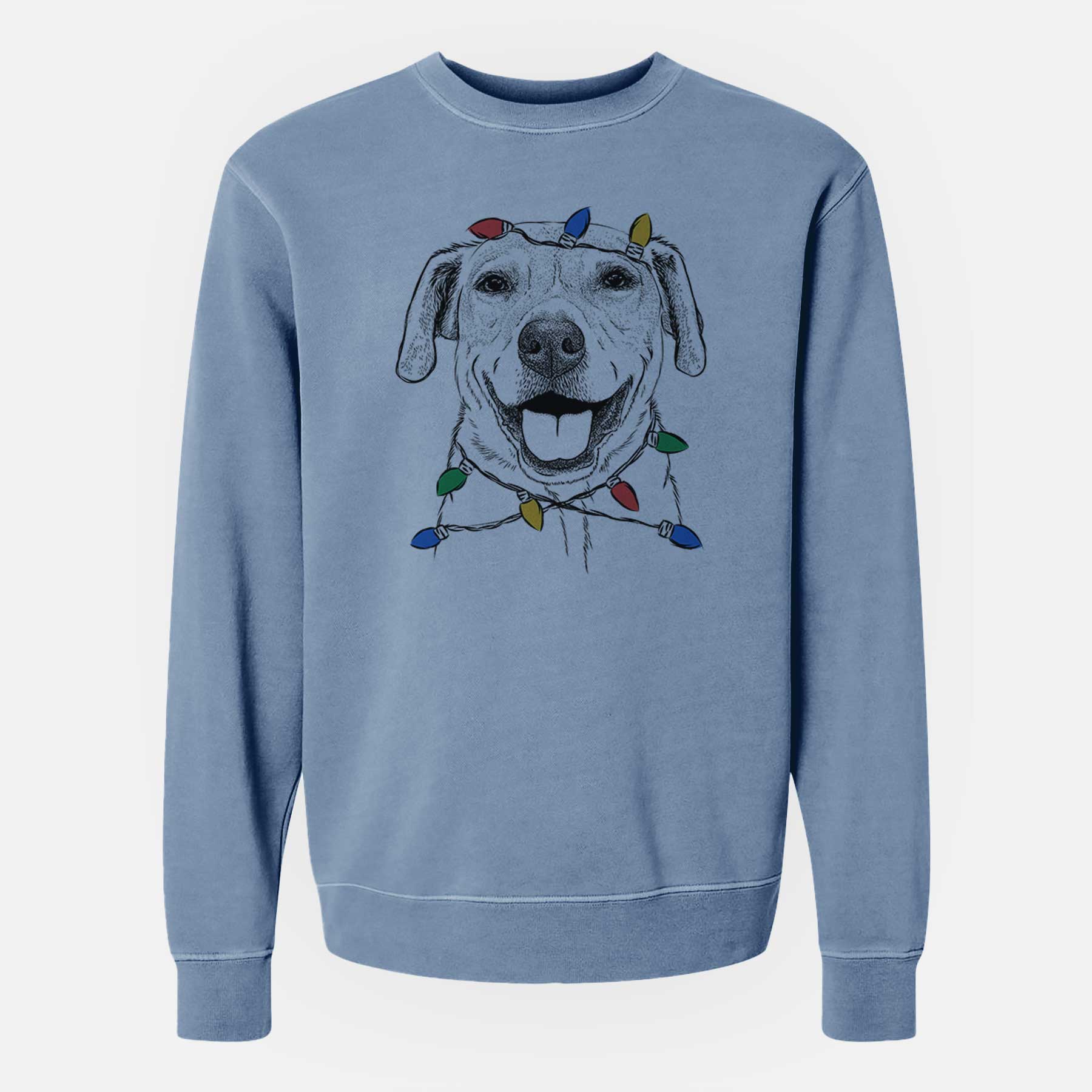 Christmas Lights Ernie the Mixed Breed - Unisex Pigment Dyed Crew Sweatshirt