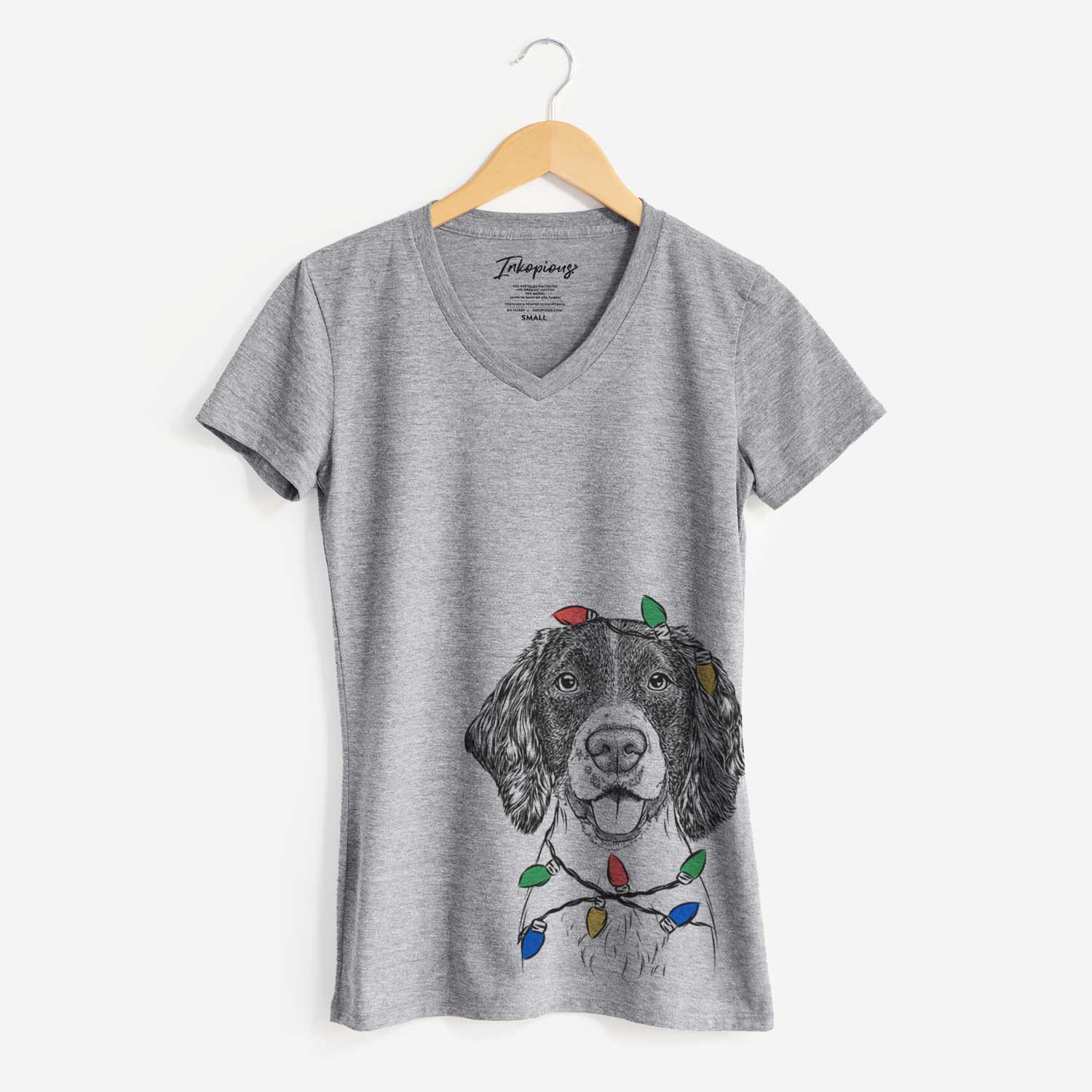 Christmas Lights Ever the English Springer Spaniel - Women's V-neck Shirt