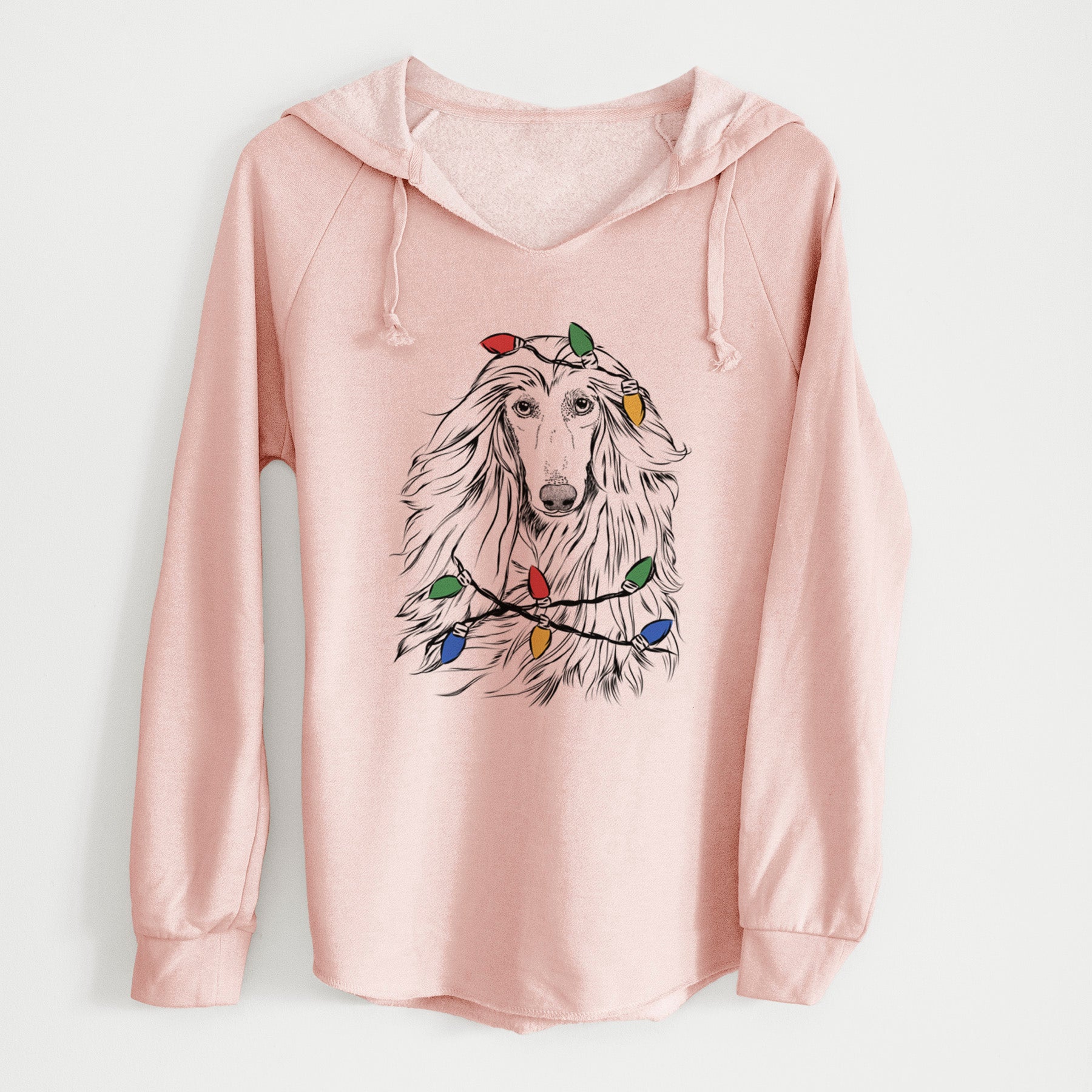 Christmas Lights Fabio the Afghan Hound - Cali Wave Hooded Sweatshirt