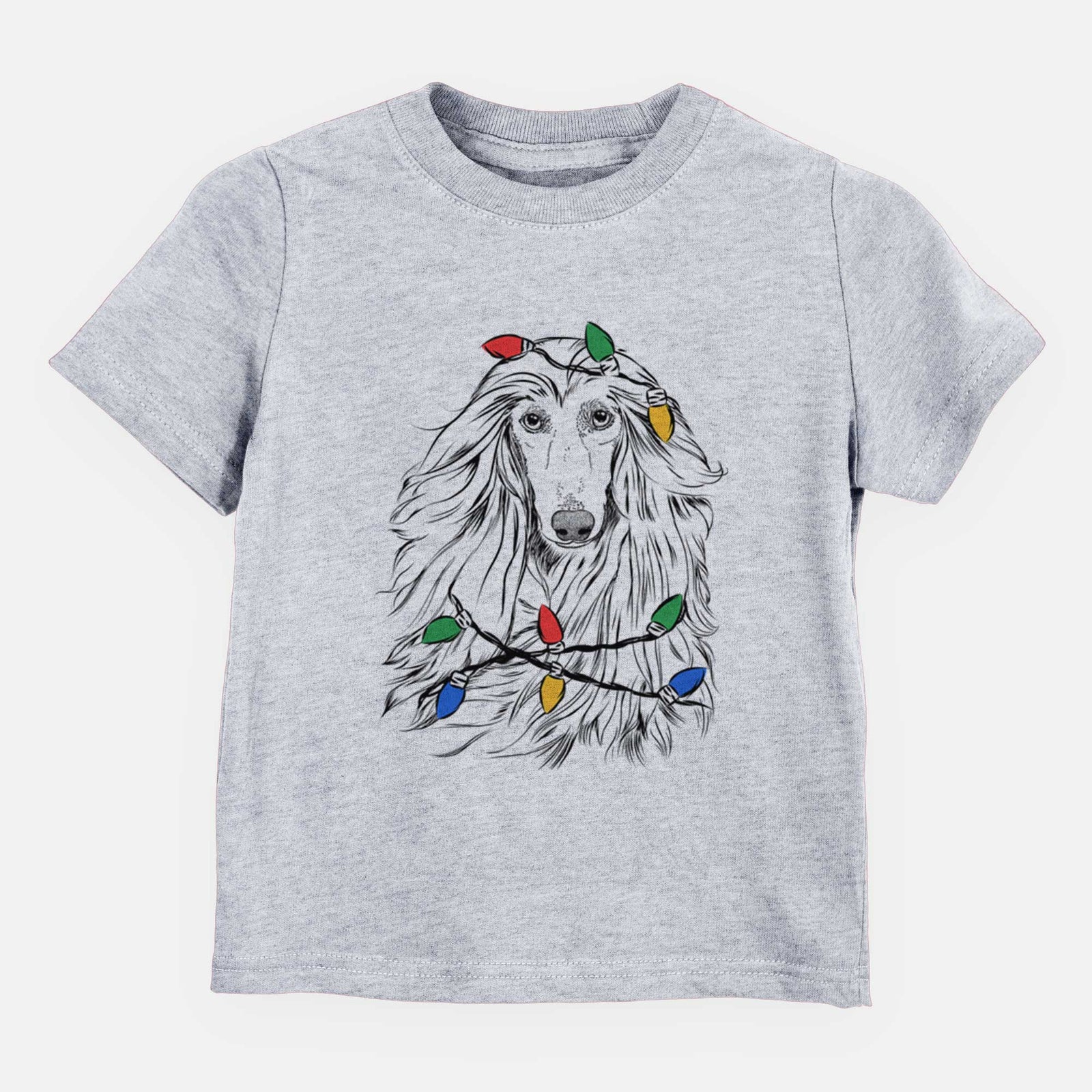 Christmas Lights Fabio the Afghan Hound - Kids/Youth/Toddler Shirt