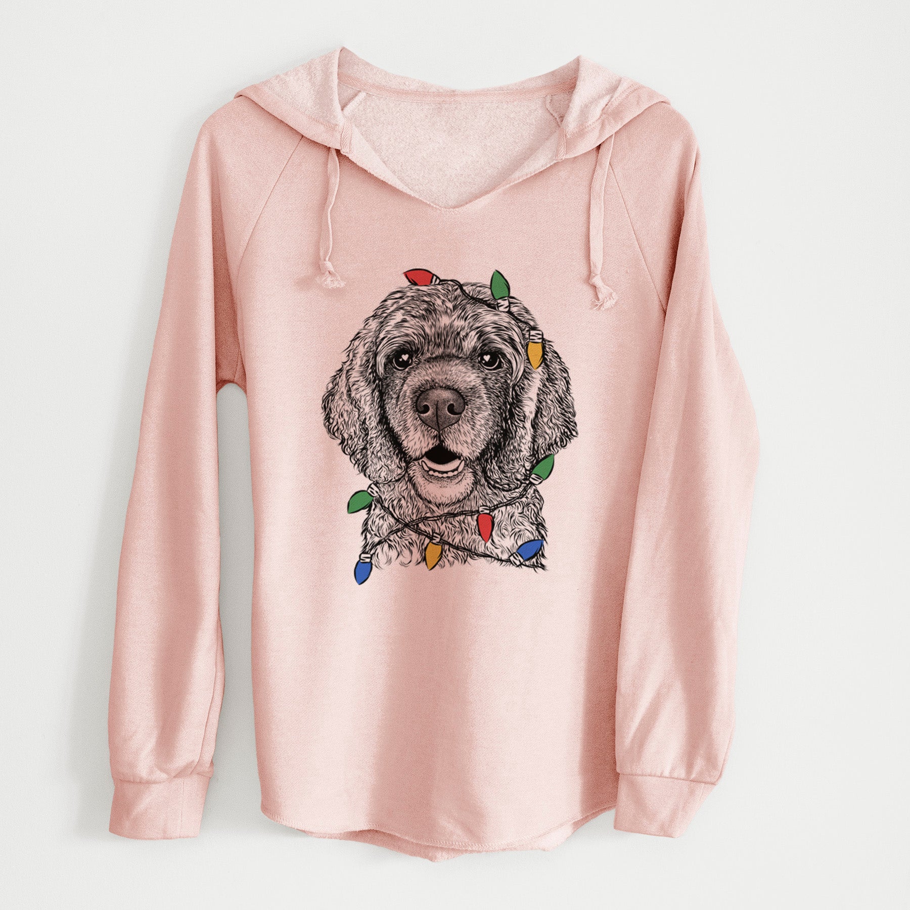 Christmas Lights Fannie Mae the Cocker Spaniel - Cali Wave Hooded Sweatshirt