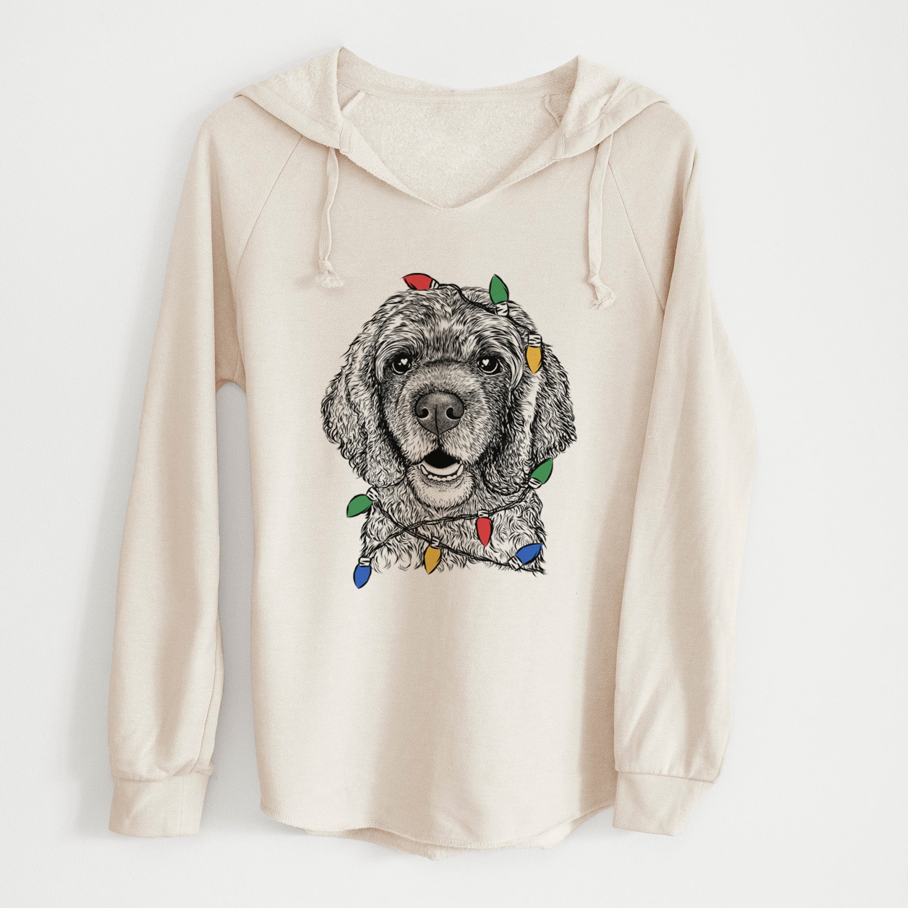 Christmas Lights Fannie Mae the Cocker Spaniel - Cali Wave Hooded Sweatshirt