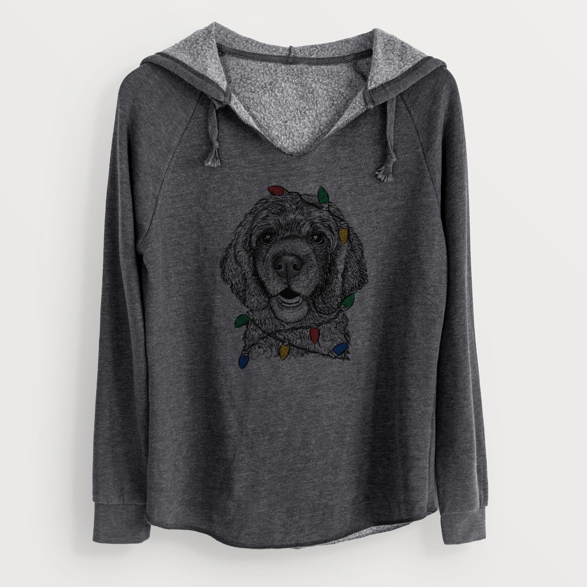 Christmas Lights Fannie Mae the Cocker Spaniel - Cali Wave Hooded Sweatshirt