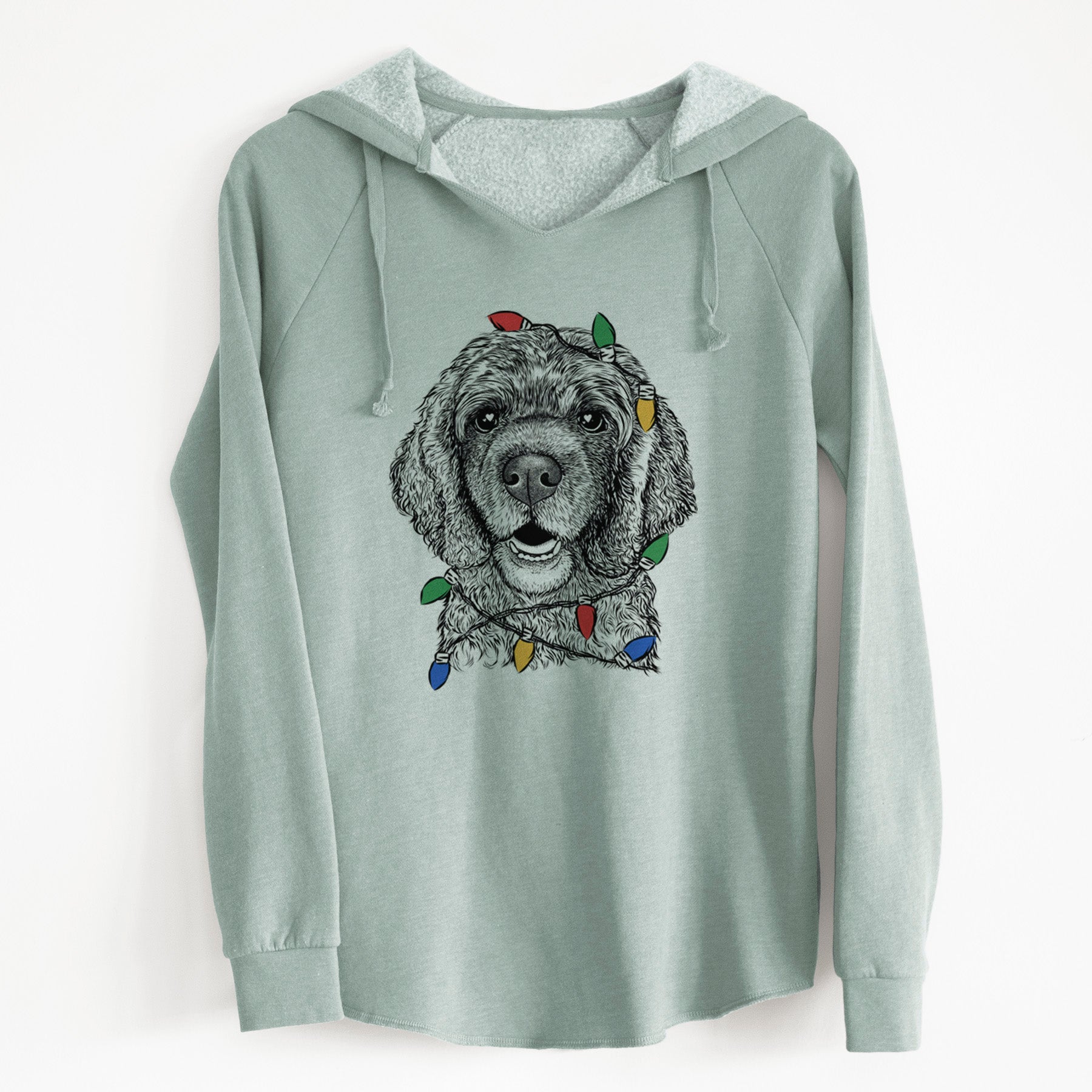 Christmas Lights Fannie Mae the Cocker Spaniel - Cali Wave Hooded Sweatshirt