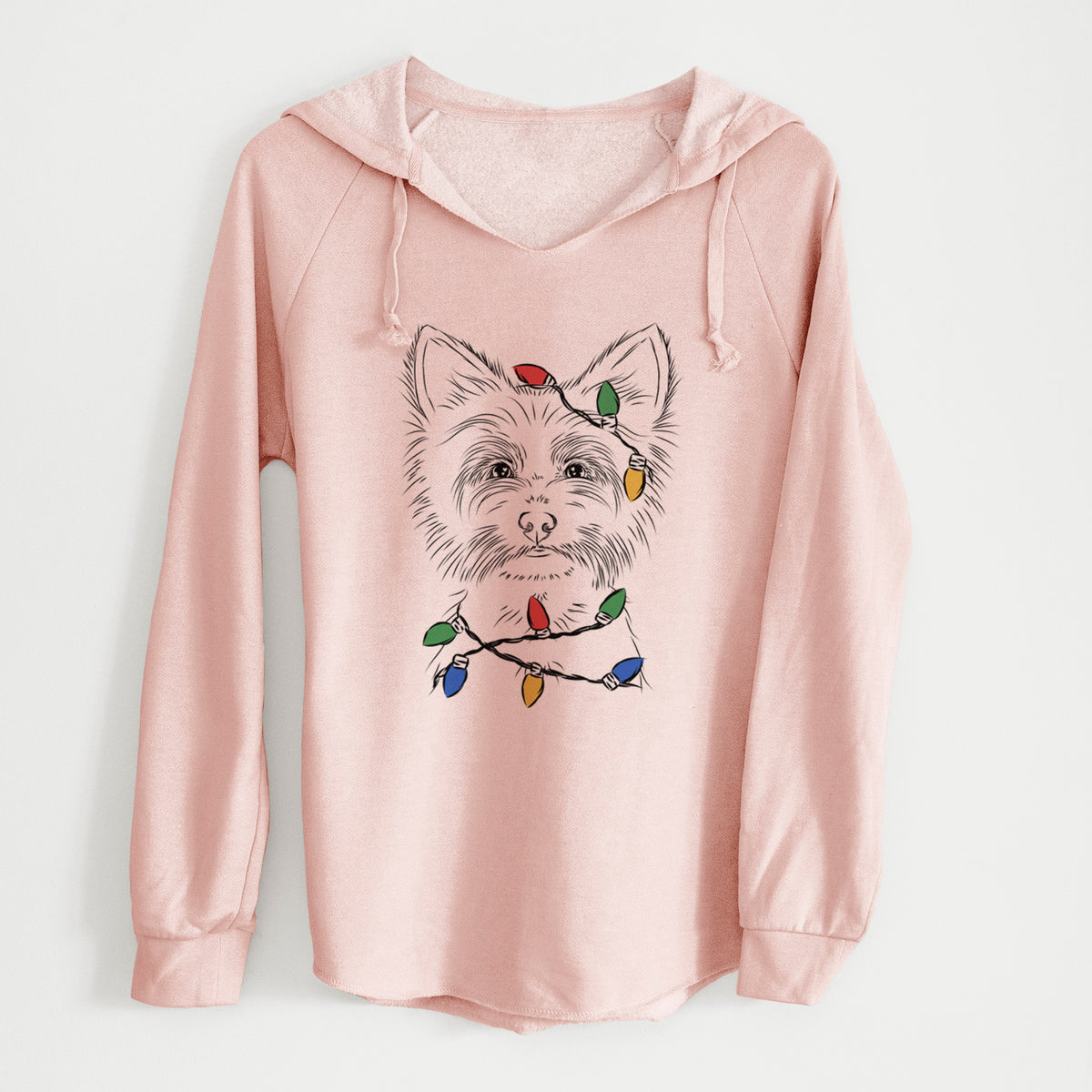 Christmas Lights Farva the Yorkshire Terrier - Cali Wave Hooded Sweatshirt