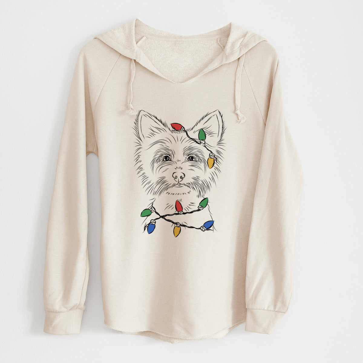 Christmas Lights Farva the Yorkshire Terrier - Cali Wave Hooded Sweatshirt
