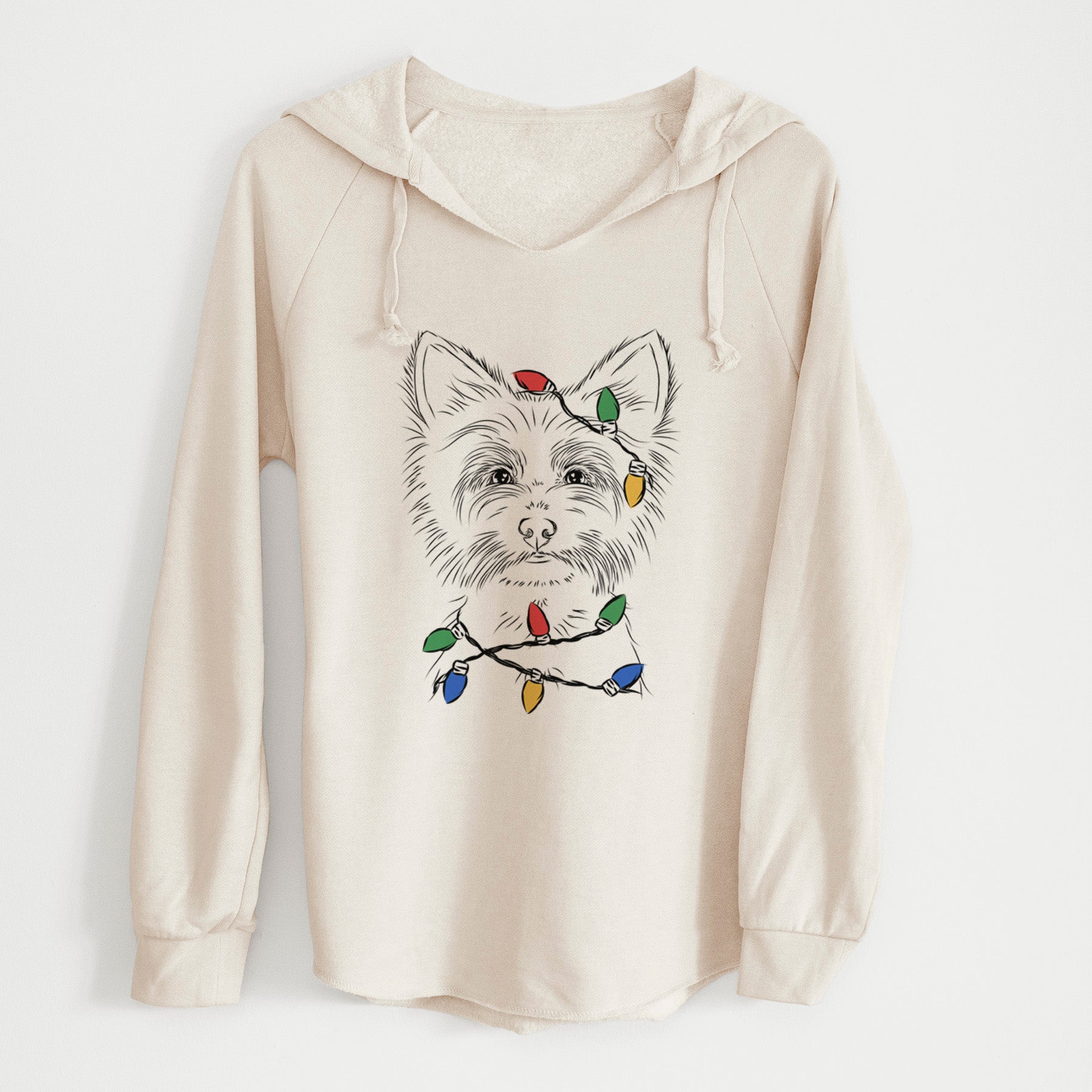 Christmas Lights Farva the Yorkshire Terrier - Cali Wave Hooded Sweatshirt