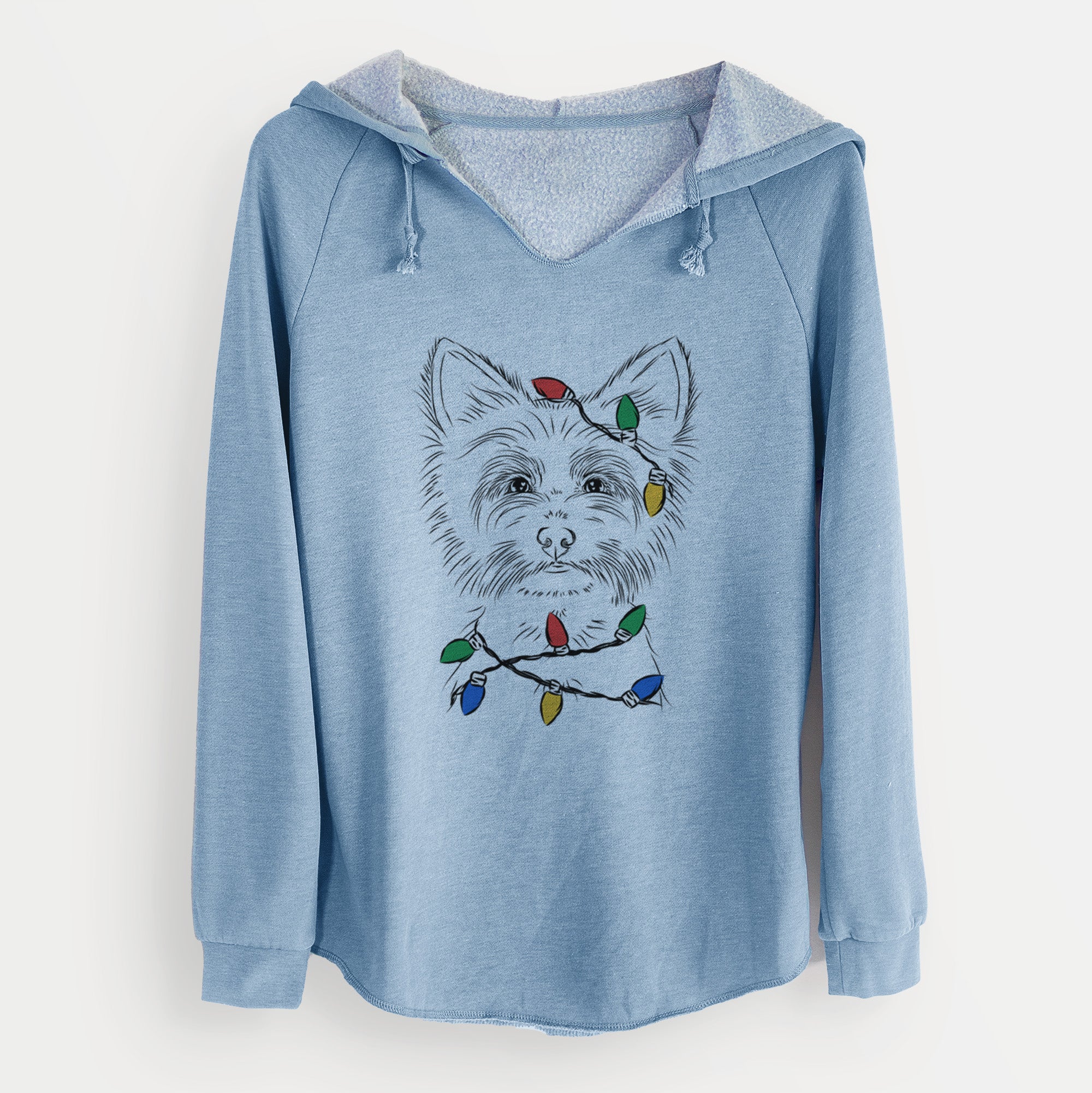 Christmas Lights Farva the Yorkshire Terrier - Cali Wave Hooded Sweatshirt