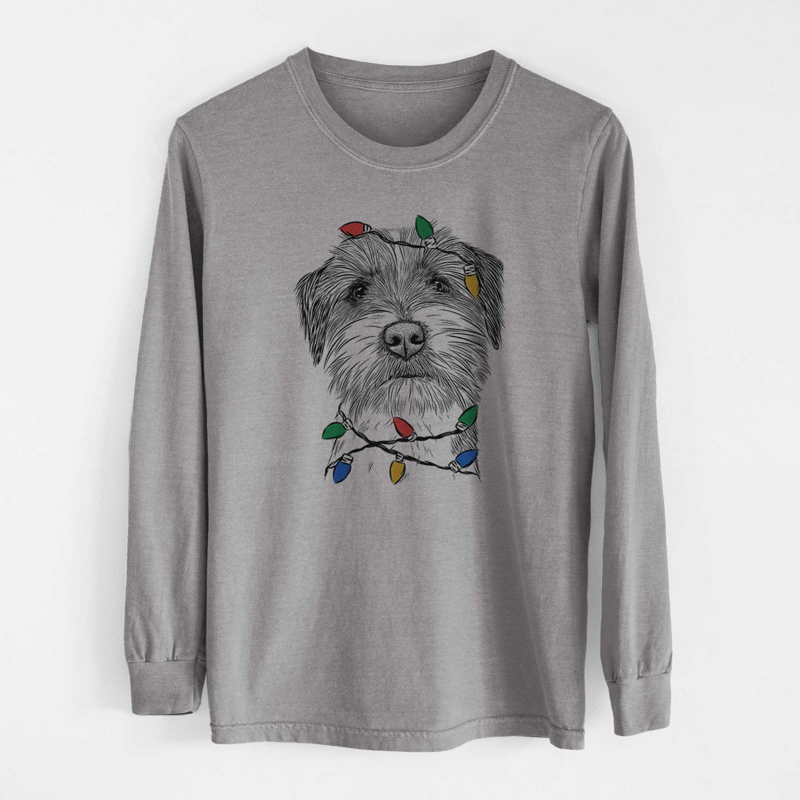 Christmas Lights Feis the Parson Russell Terrier - Heavyweight 100% Cotton Long Sleeve