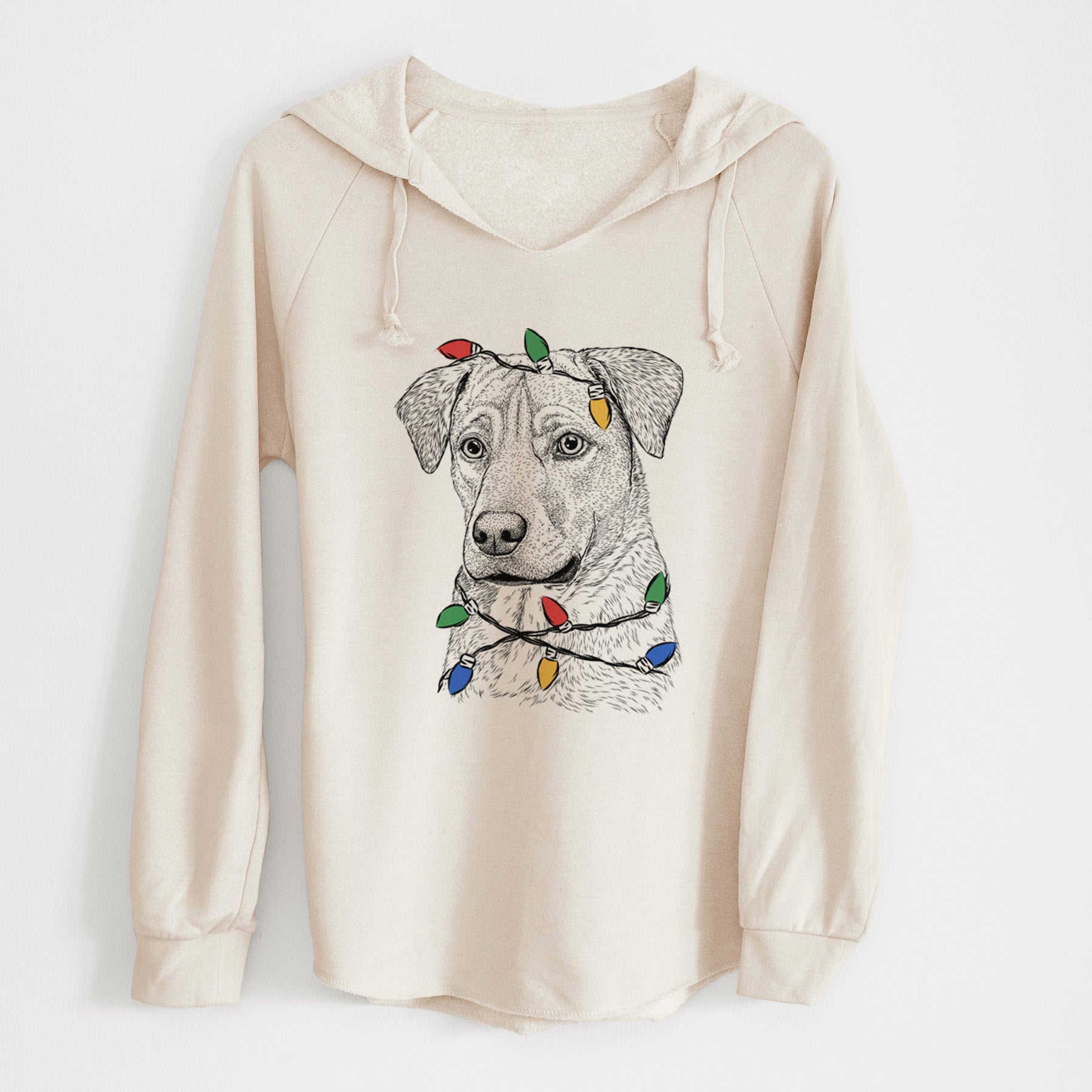 Christmas Lights Feta the Mixed Breed - Cali Wave Hooded Sweatshirt