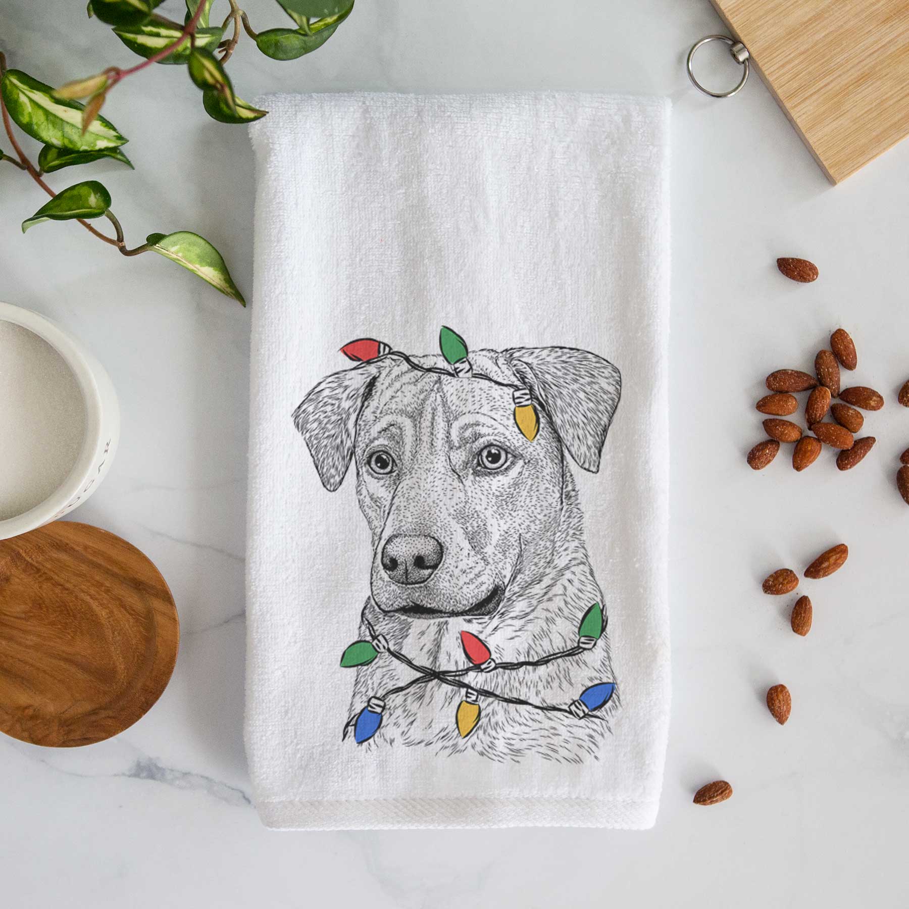 Feta the Mixed Breed Decorative Hand Towel