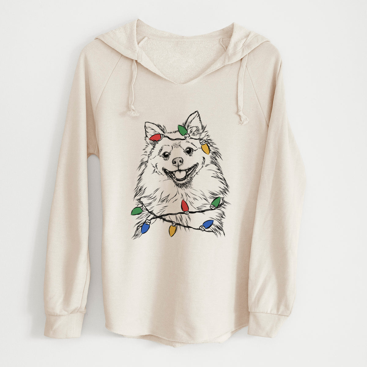 Christmas Lights Fibi the Spitz - Cali Wave Hooded Sweatshirt