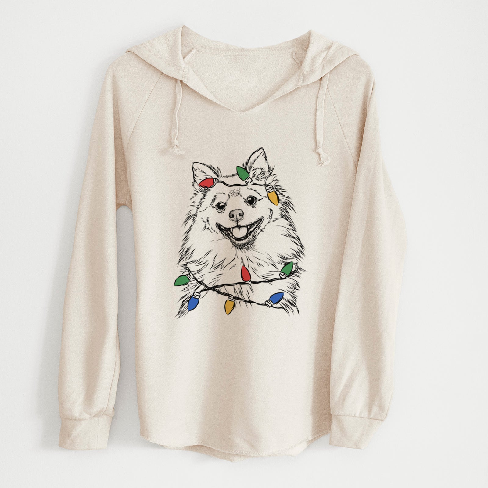 Christmas Lights Fibi the Spitz - Cali Wave Hooded Sweatshirt