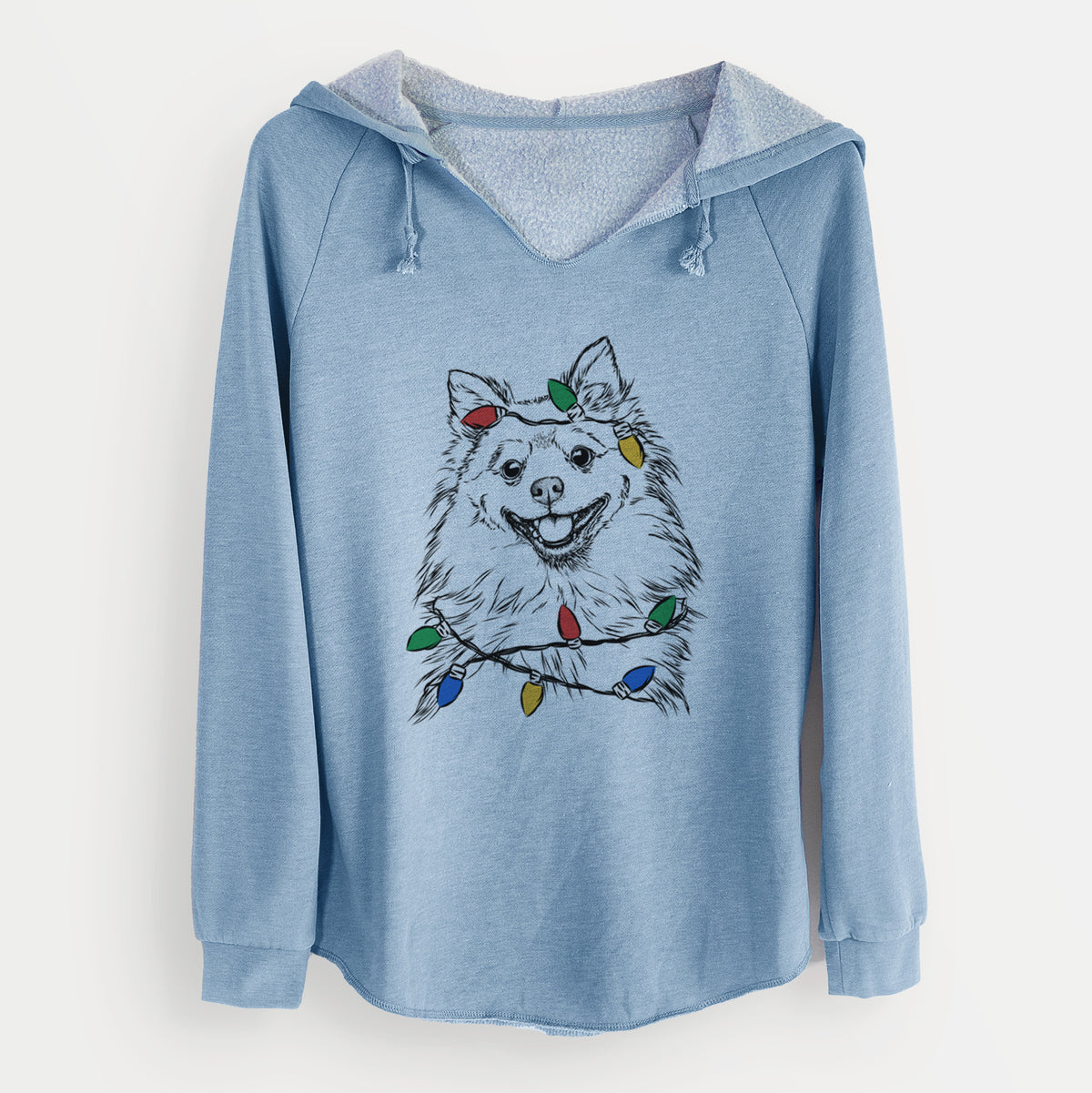 Christmas Lights Fibi the Spitz - Cali Wave Hooded Sweatshirt