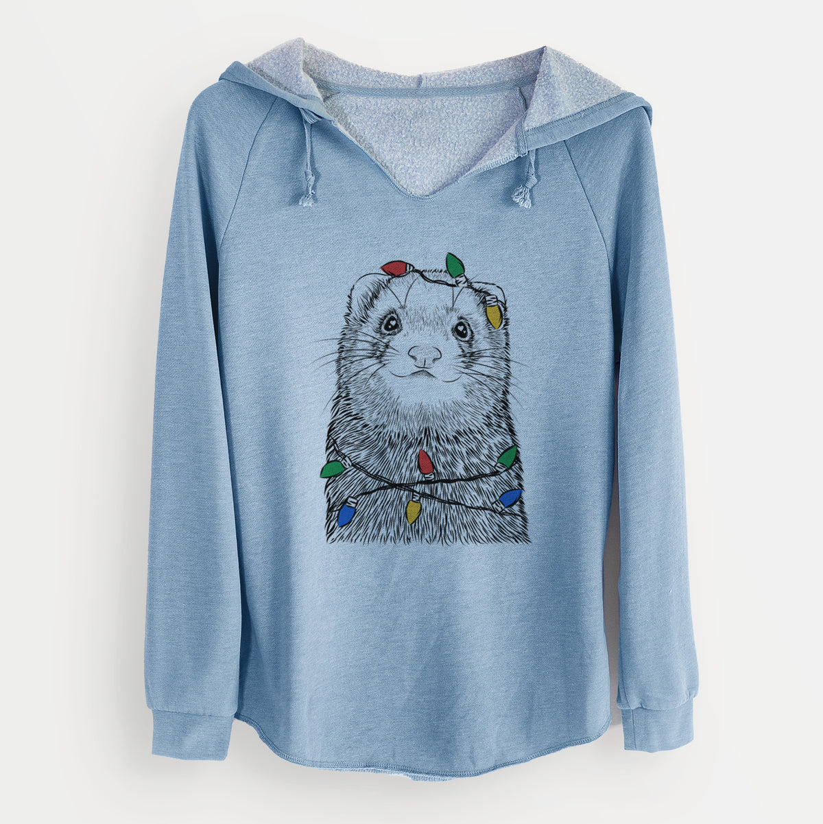 Christmas Lights Fig the Ferret - Cali Wave Hooded Sweatshirt
