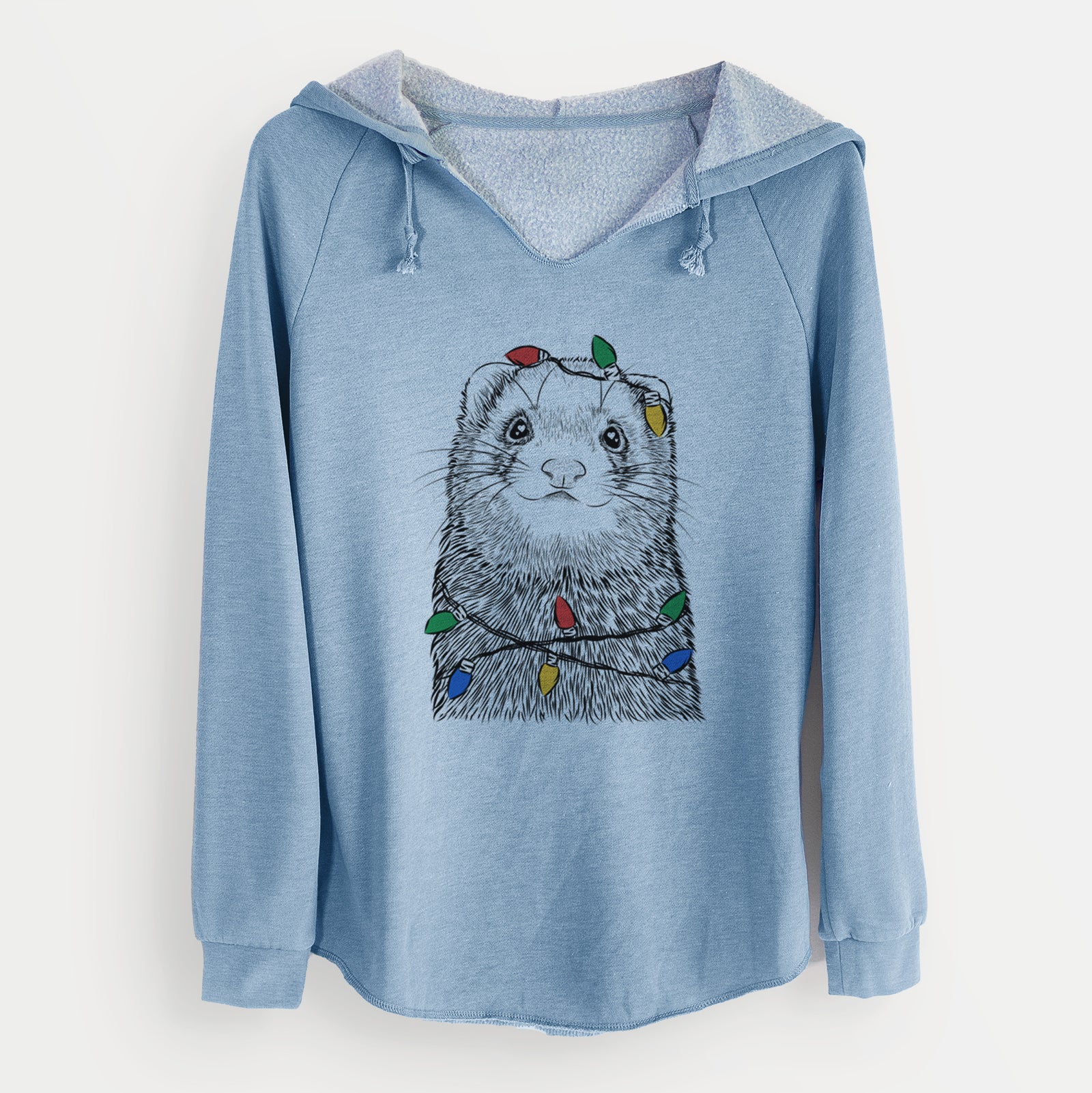 Christmas Lights Fig the Ferret - Cali Wave Hooded Sweatshirt
