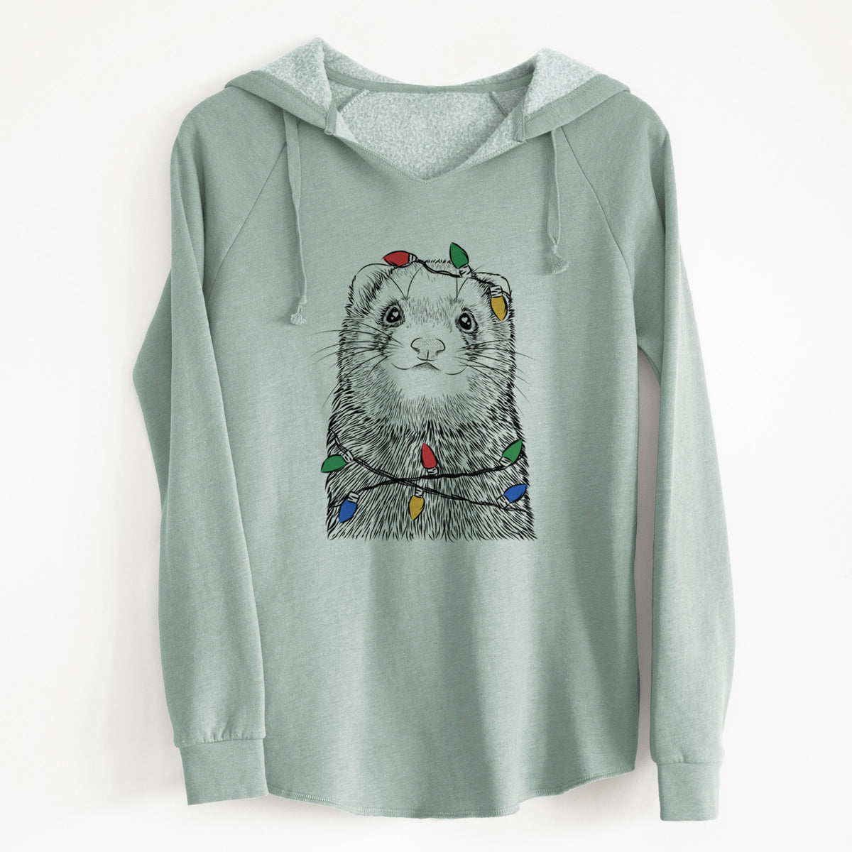 Christmas Lights Fig the Ferret - Cali Wave Hooded Sweatshirt