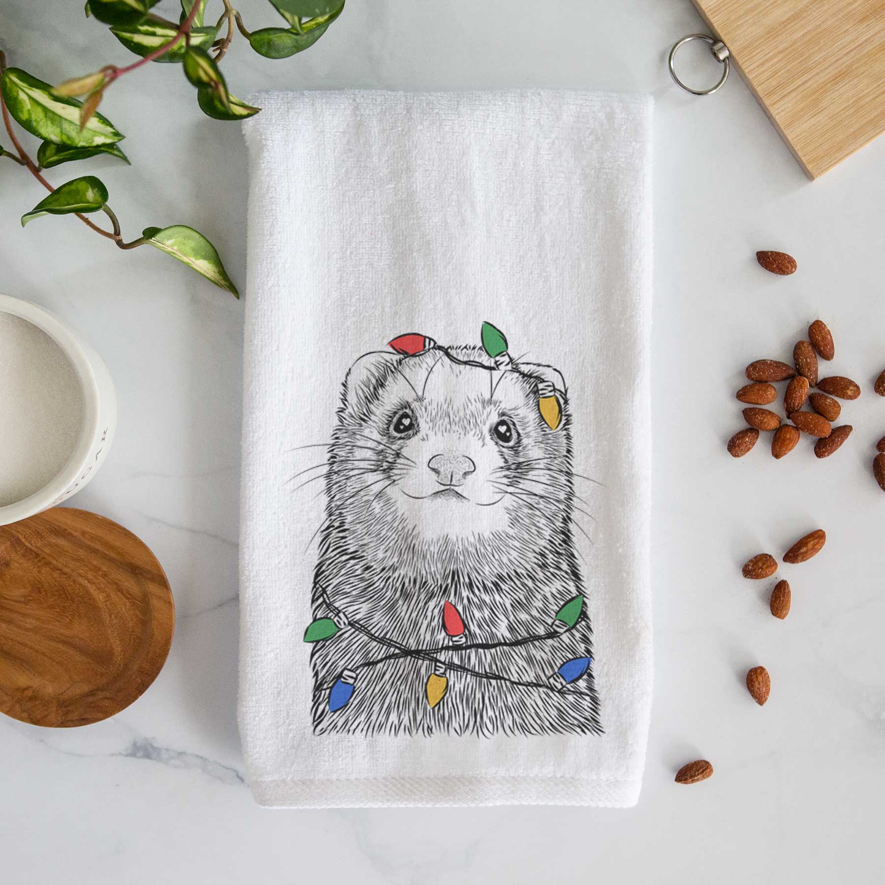 Fig the Ferret Decorative Hand Towel