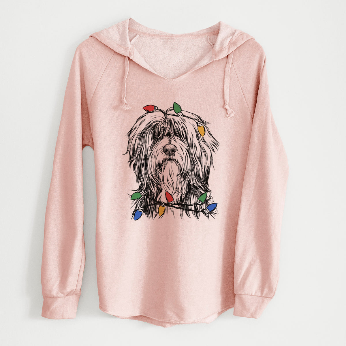 Christmas Lights Fiji the Polish Lowland Sheepdog - Cali Wave Hooded Sweatshirt