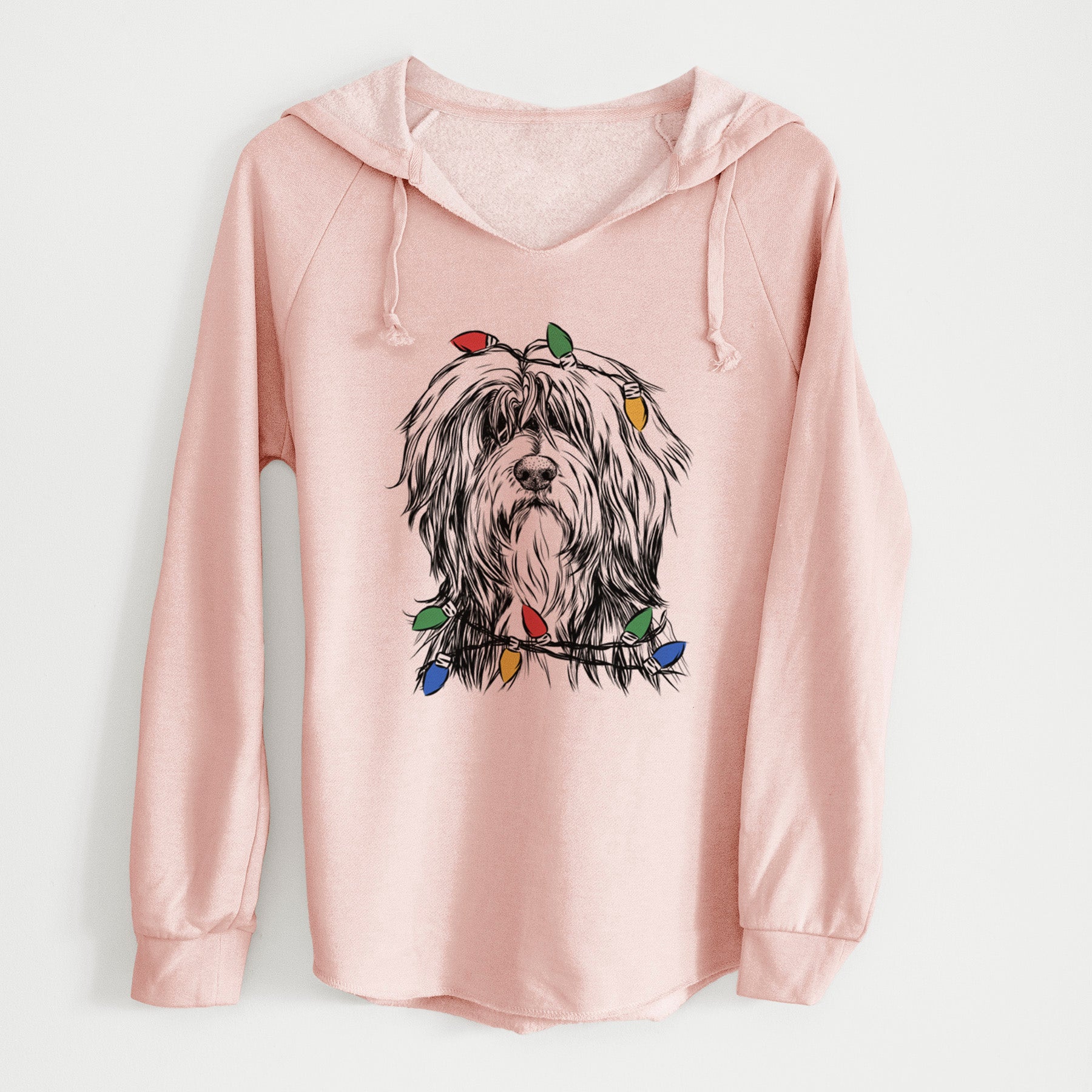 Christmas Lights Fiji the Polish Lowland Sheepdog - Cali Wave Hooded Sweatshirt