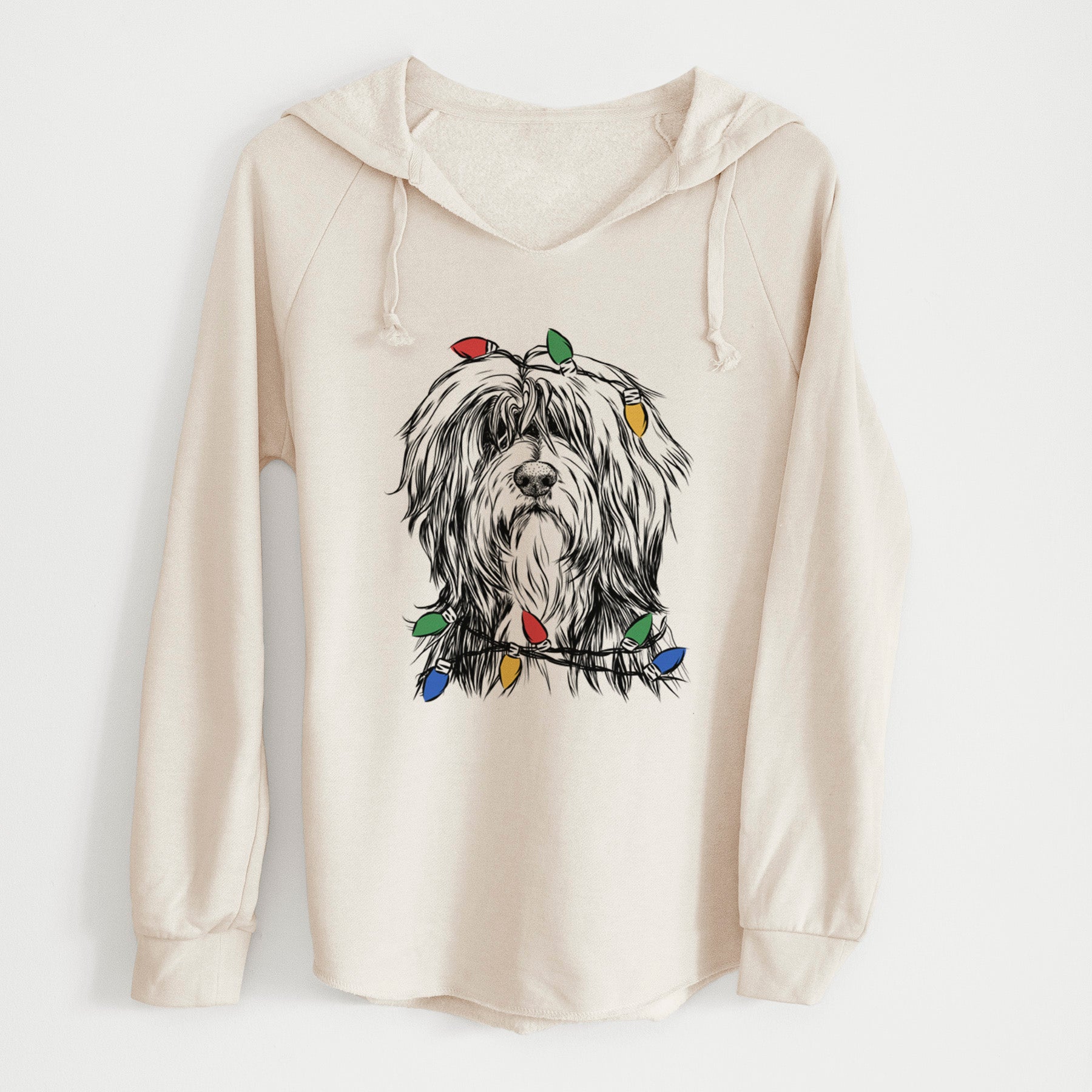 Christmas Lights Fiji the Polish Lowland Sheepdog - Cali Wave Hooded Sweatshirt