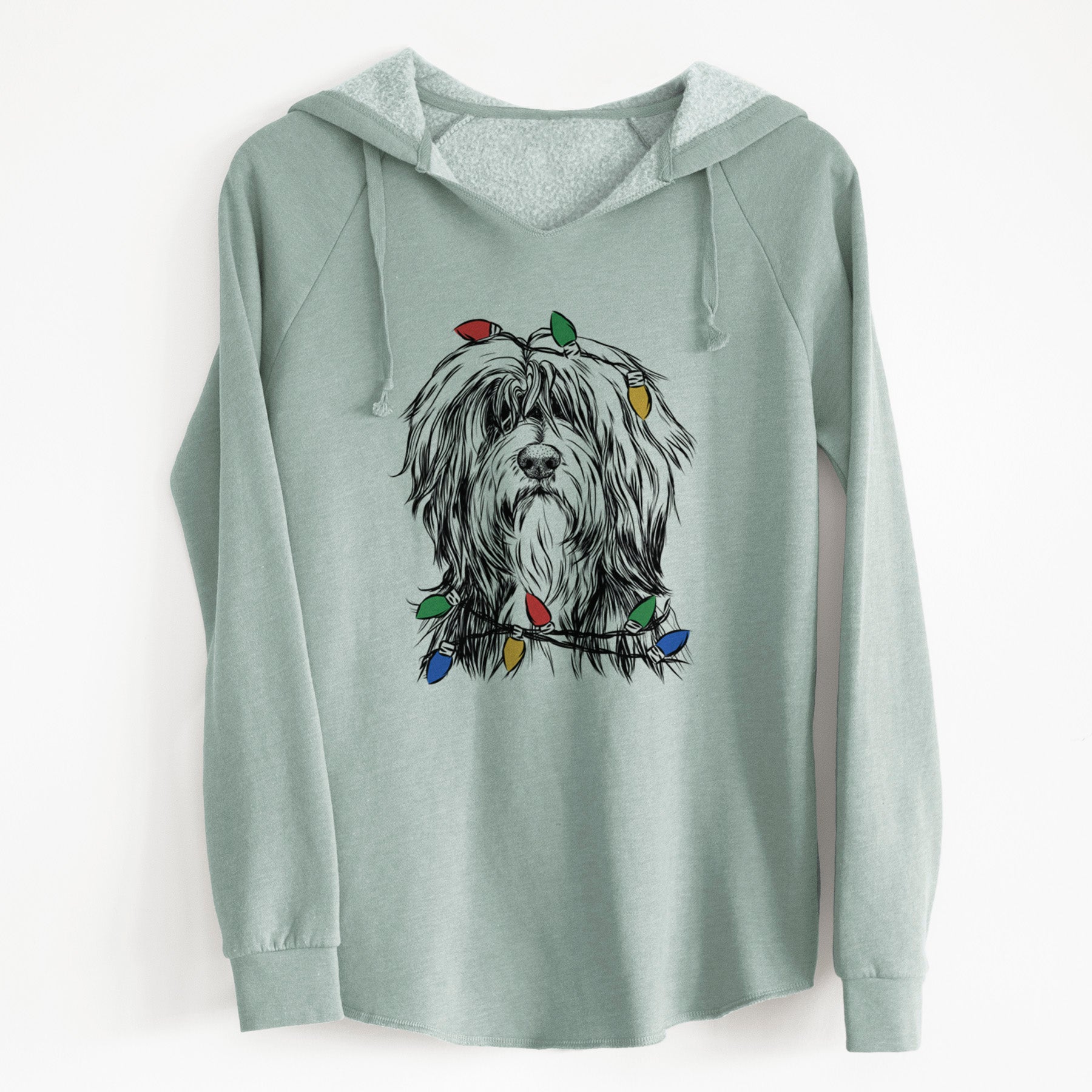 Christmas Lights Fiji the Polish Lowland Sheepdog - Cali Wave Hooded Sweatshirt